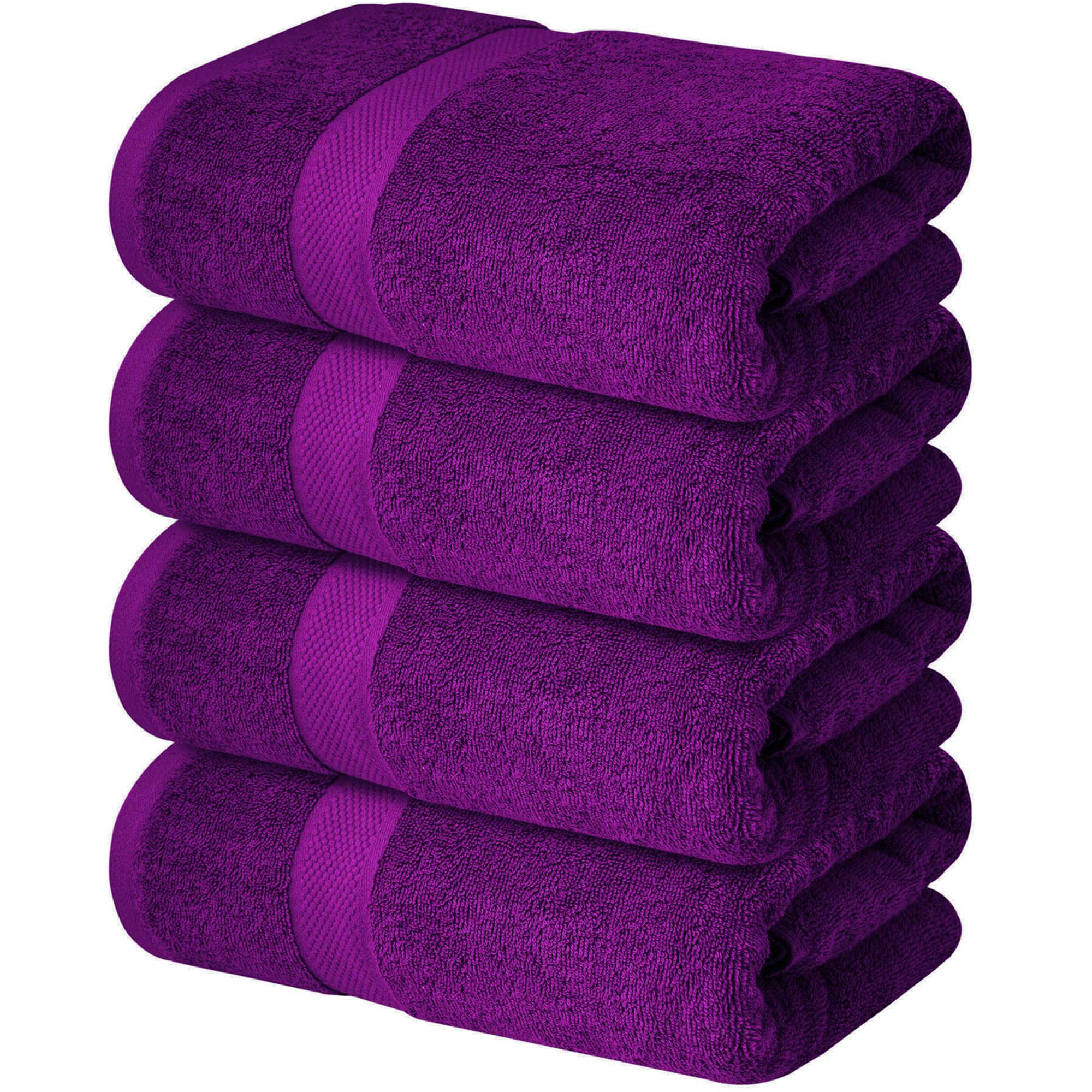 Infinitee Xclusives Premium Bath Towels Set Of 4-27X54 Inches, 100% Ring-Spun Cotton, Soft, Absorbent, Quick Dry, Durable, Ideal