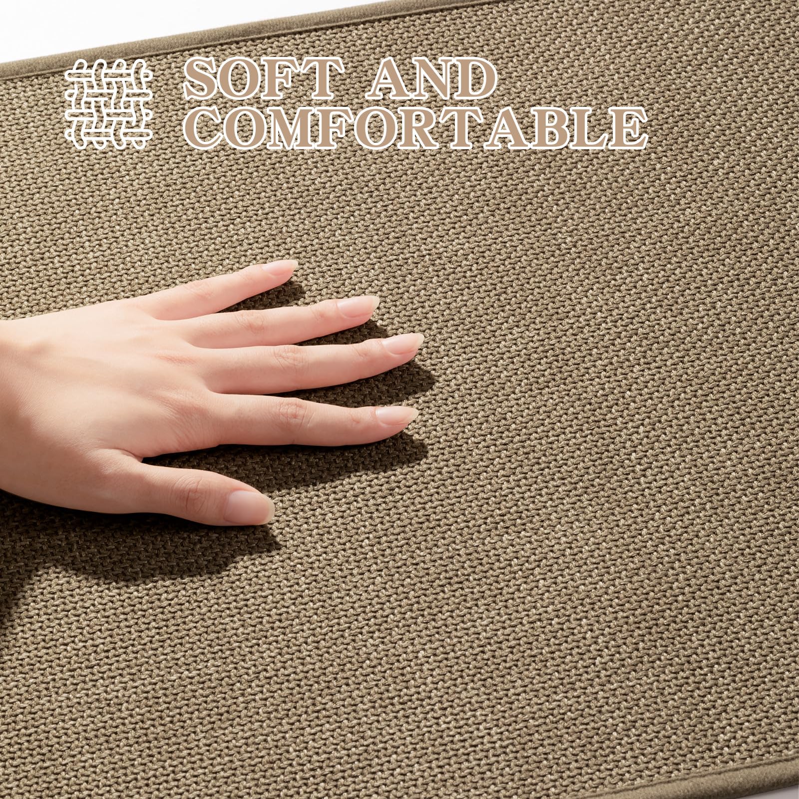 Chakme Bathroom Rugs Mat 36X25, Ultra Thin Non Slip Bath Mat Large Quick Dry Absorbent Bath Mat For Bathroom Floor, (Dark Beige,