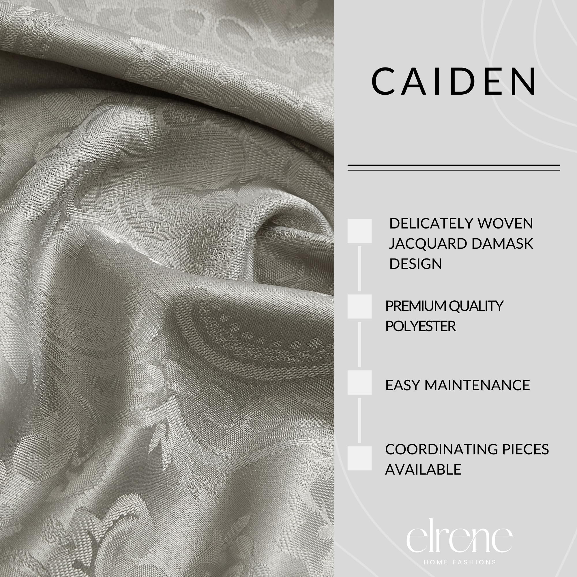 Elrene Home Fashions Caiden Elegance Damask Waterproof, Stain & Wrinkle Resistant Fabric Napkins (Set Of 4), 17'' X 17'', Silver