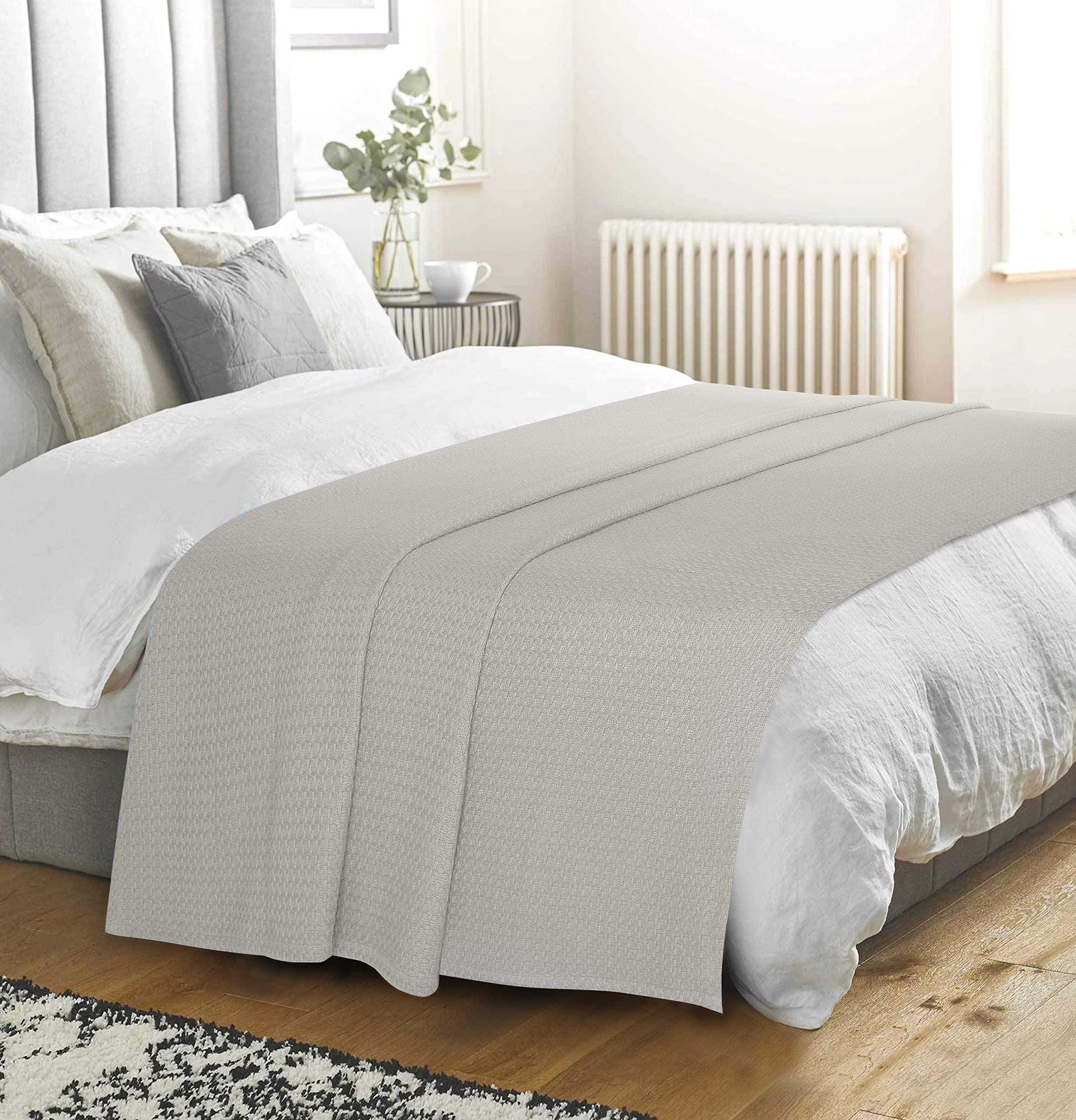 Elvana Home 100 Cotton Bed Blanket, Breathable Bed Blanket Queen Size, Cotton Thermal Blankets Queen, Perfect For Layering Any B