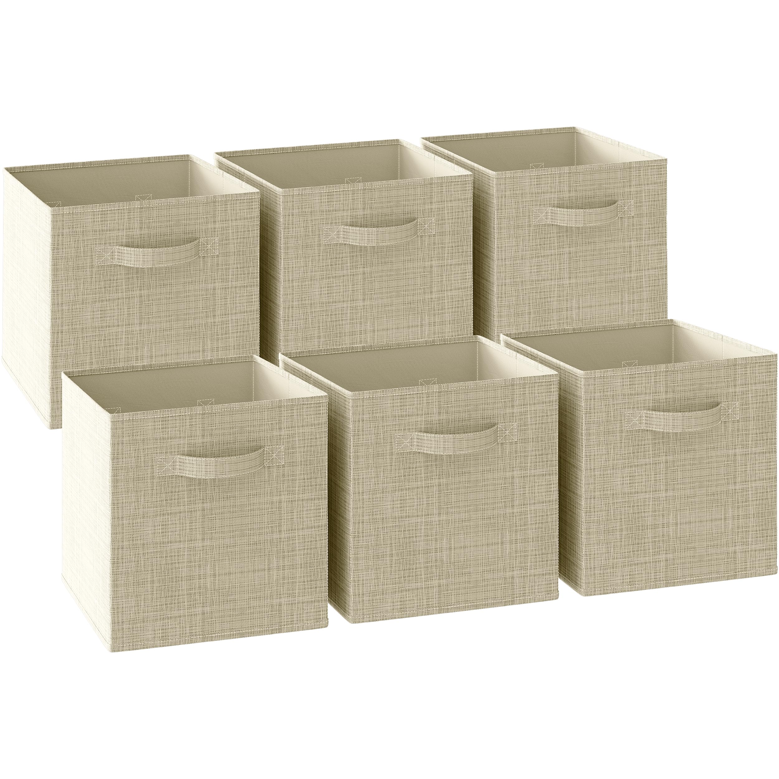 NEATERIZE Cube Storage Baskets for Organizing - 13x13 Inch - Set of 6 Heavy-Duty Storage Cubes for Storage and Organization. Perfect Bins for Cubby Storage Boxes Or Cube Storage Organizer (White)