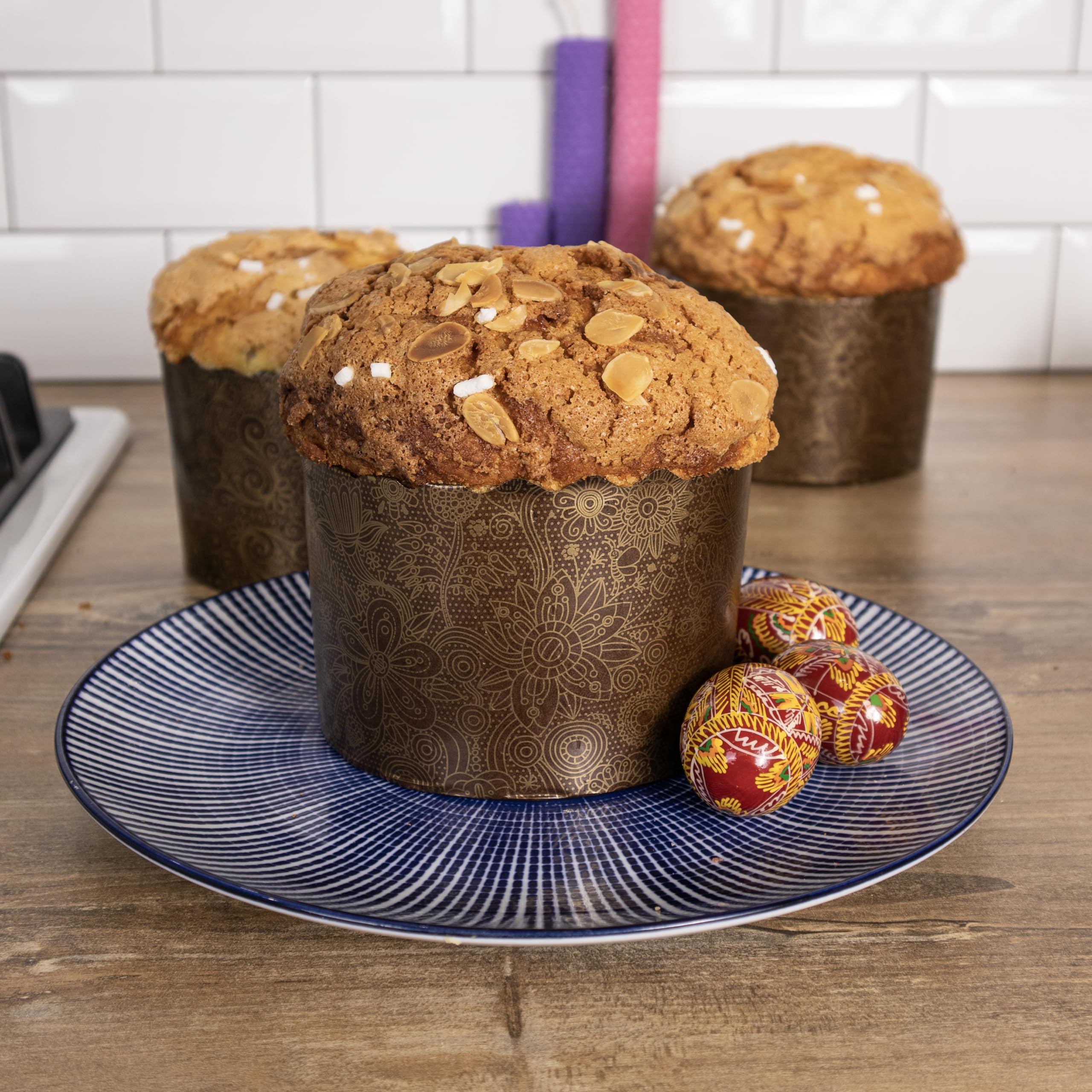 Paska Mold Easter Bread Forms |12 Pack 1 Kg | Easter Bread Paper Mold Kulich - Panettone Paper Mold Large Pascha Mold - Panetton