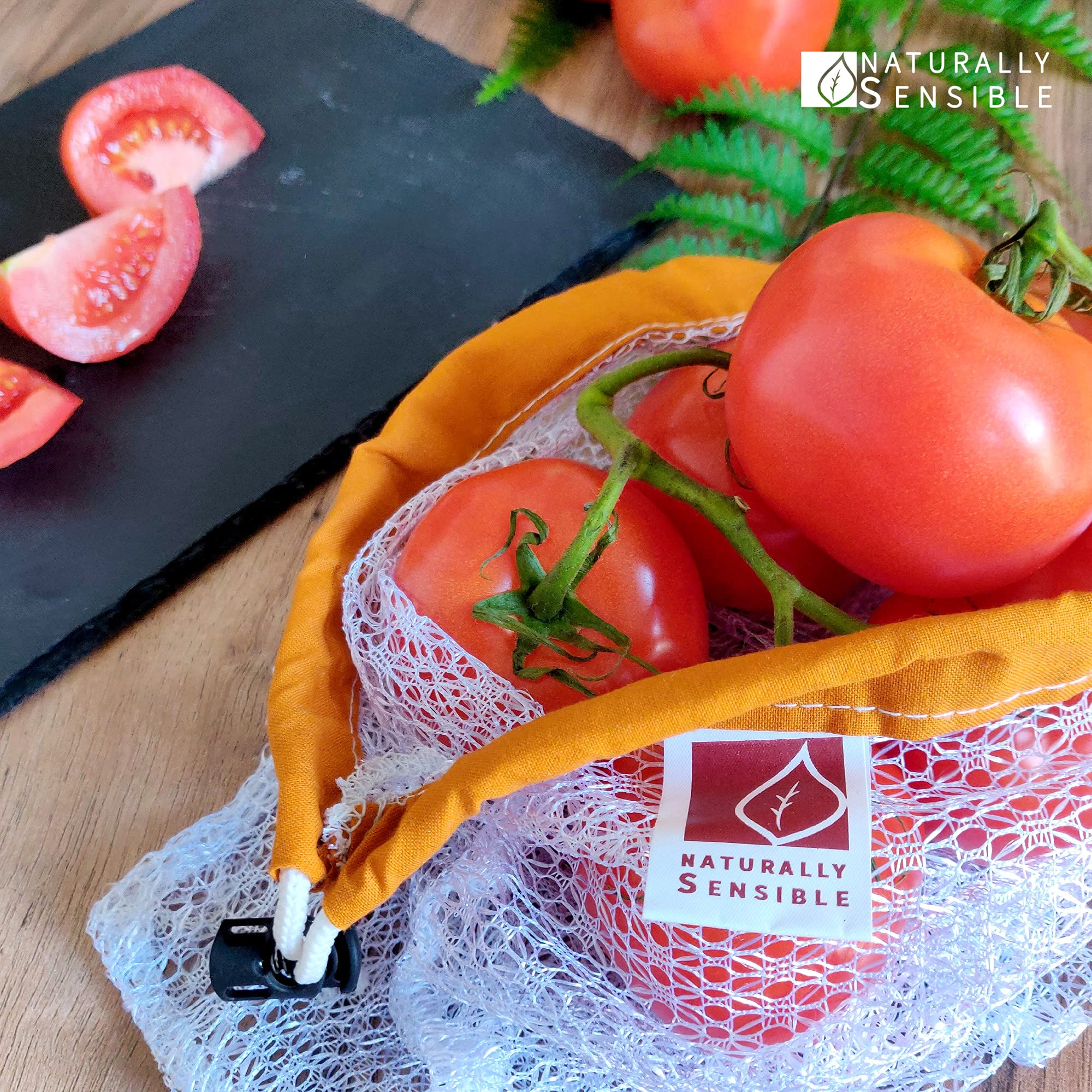 Naturally Sensible The Original Eco Friendly See Through Washable And Reusable Produce Bags - Soft Premium Lightweight Nylon Mes