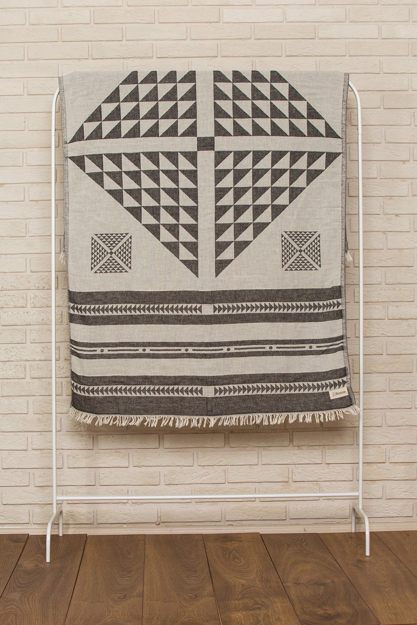 Bersuse 100% Cotton Aruba Turkish Towel Beach Towel Bath Towel Dual Layer Peshtemal Beach Blanket Beach Essentials - 37X70 Inche