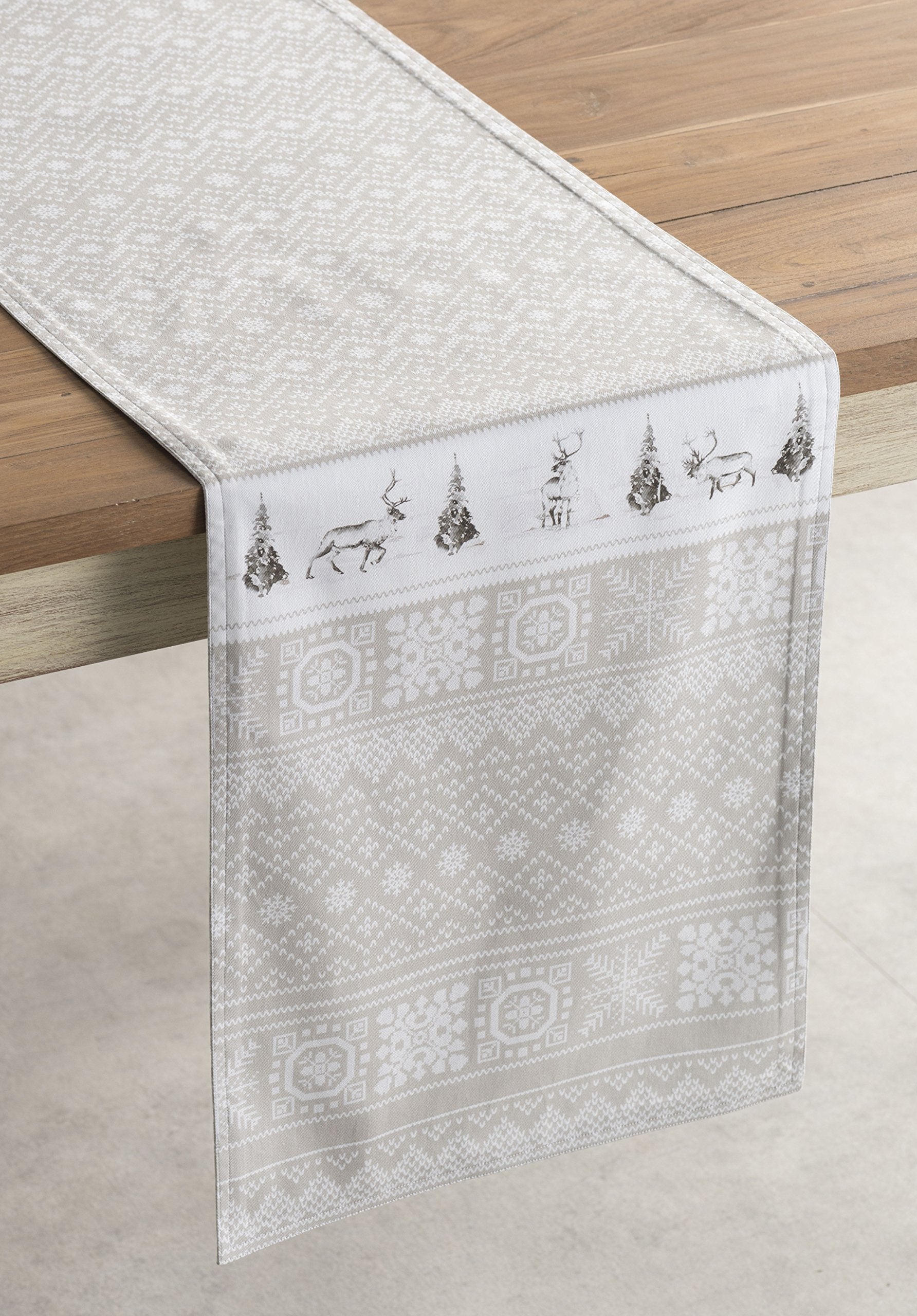 Maison D' Hermine Tablerunner 100% Cotton Table Runner Decorative Table Runners, Home, Wedding & Camping, Cozy Christmas (Double