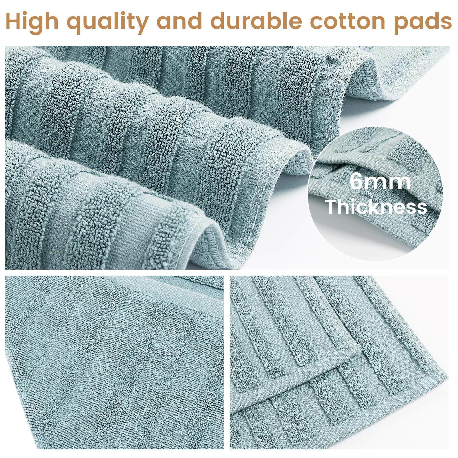 Semaxe Bath Mat For Bathroom 2-Pack, 100% Cotton Non-Slip Mats [Not A Bathroom Rug], Super Absorbent And Soft Floor Towels, Mach