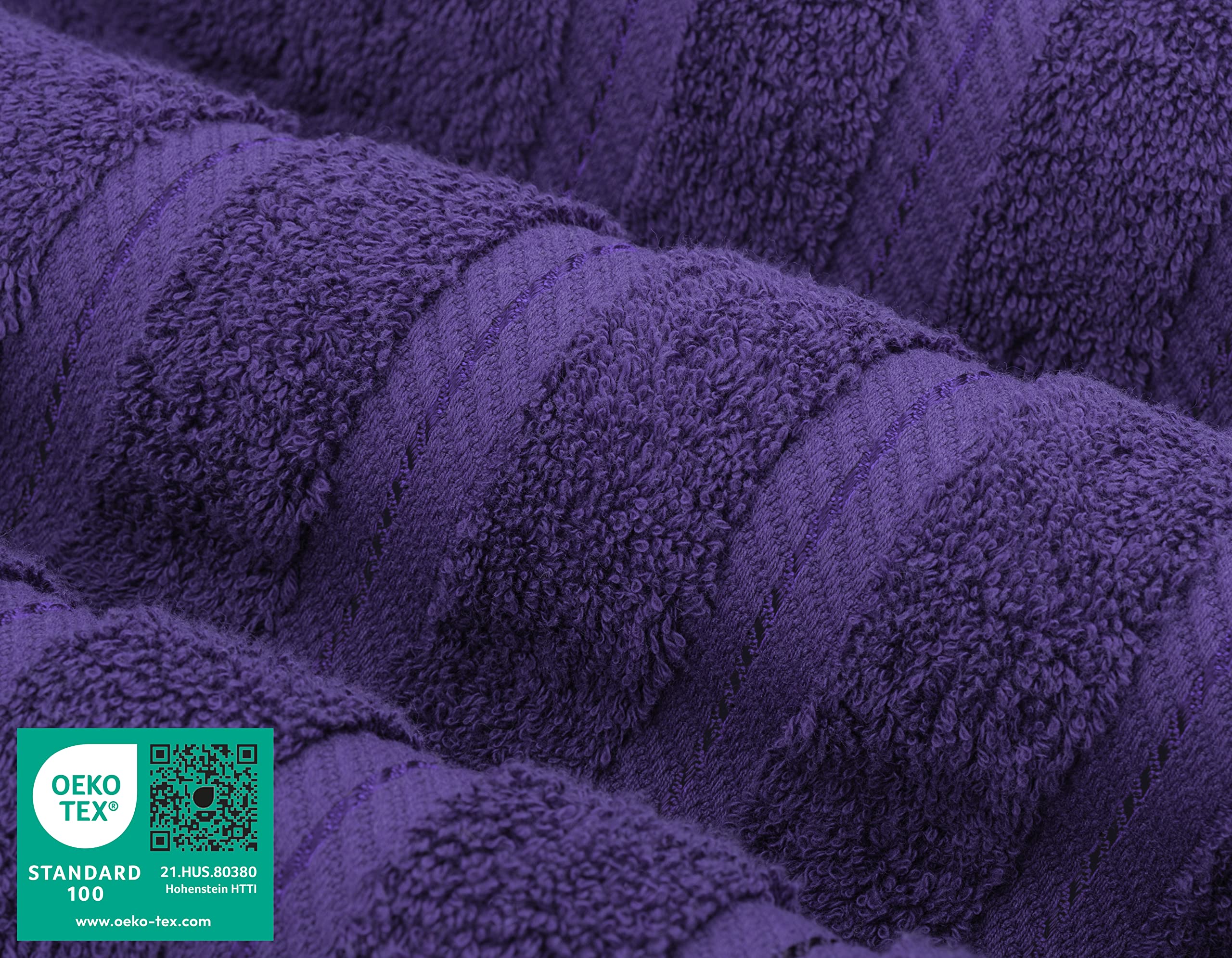 American Soft Linen Luxury 3 Piece Towel Sets  1 Bath Towel 1 Hand Towel 1 Washcloth  100% Turkish Cotton Towels for Bathroom  Purple Towel Set