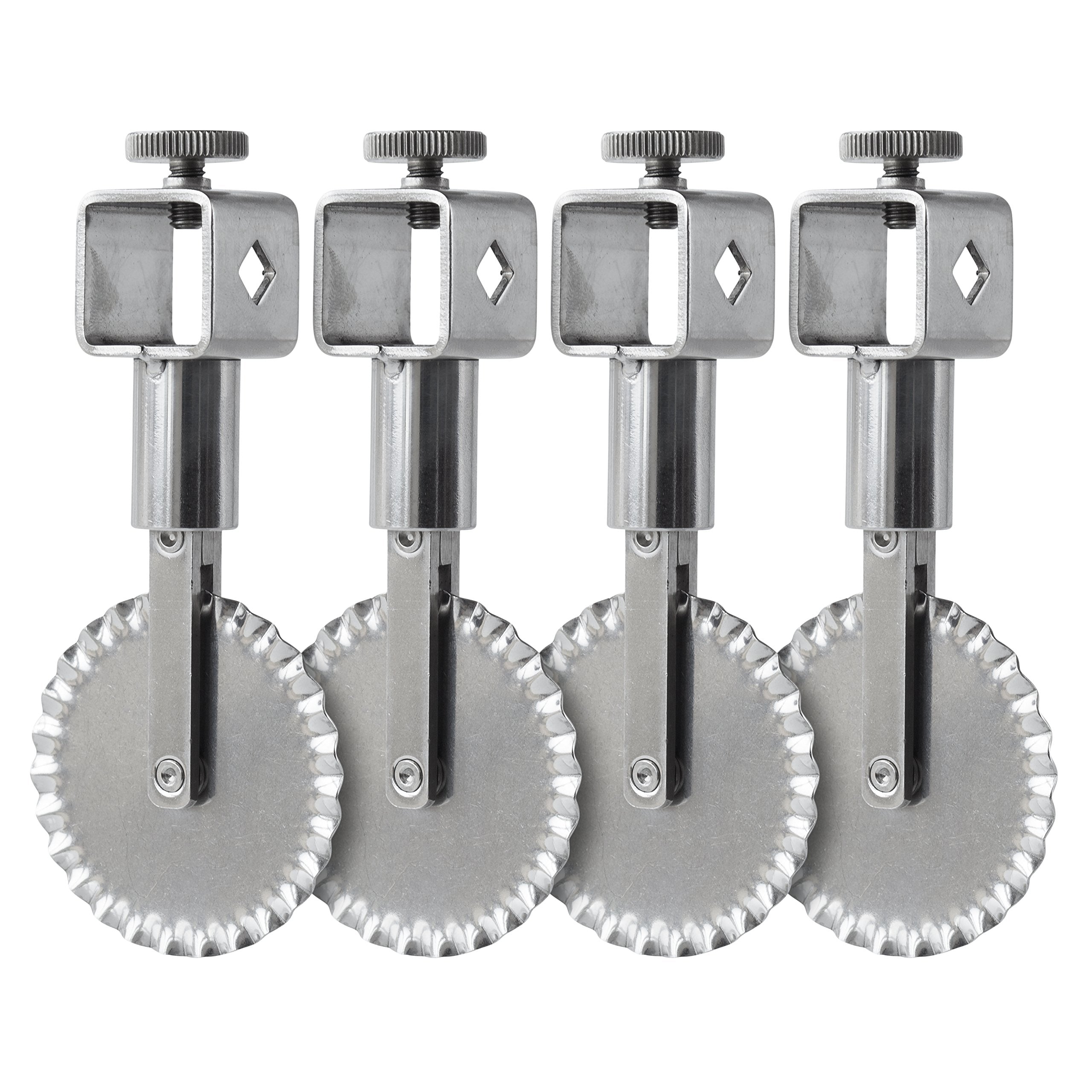 Ateco Multi Wheel Adjustable Dough Cutter With Lock - 2.2 In. Diameter, Fluted Edge