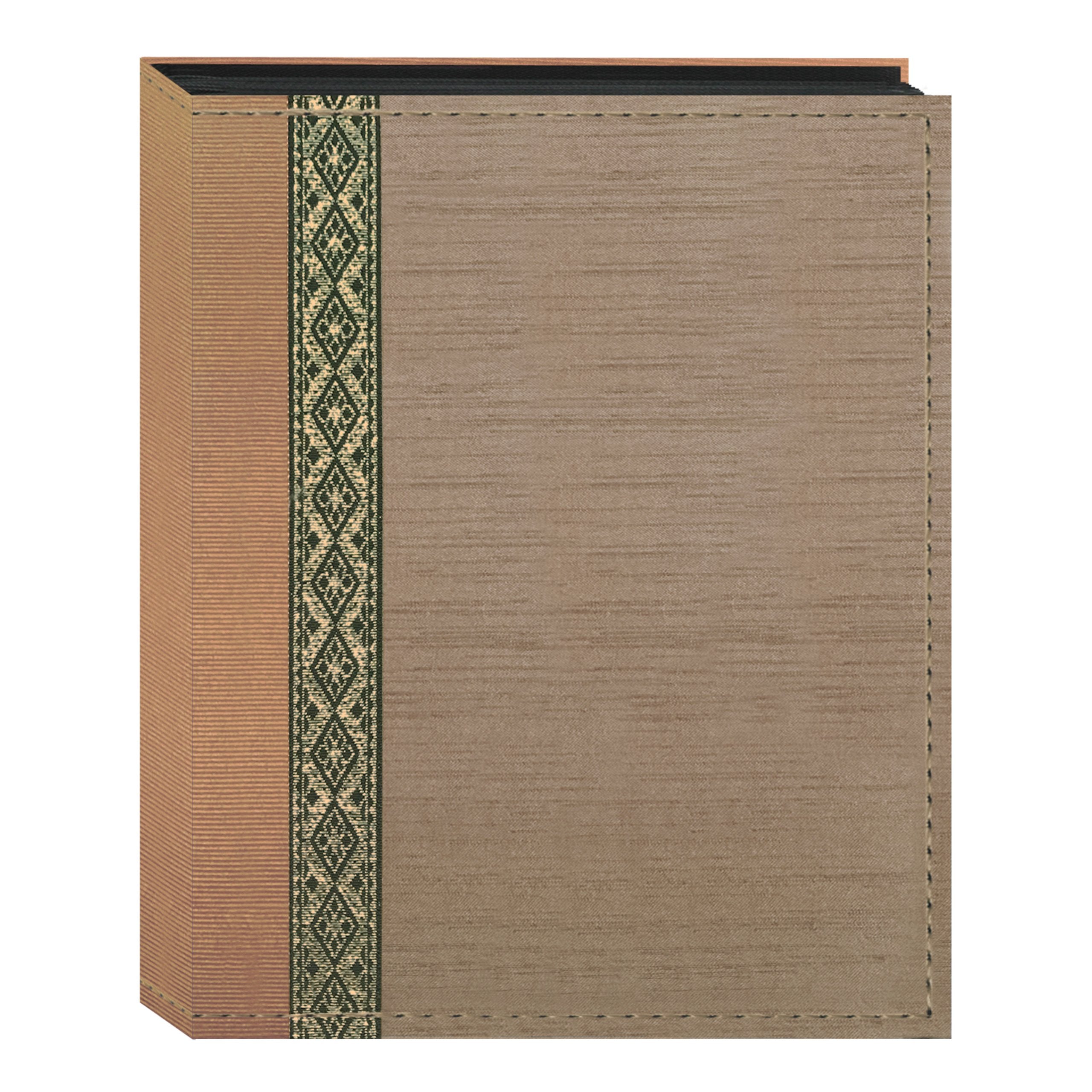 Fabric Ribbon Cover Photo Album 100 Pockets Hold 4x6 Photos, Tan