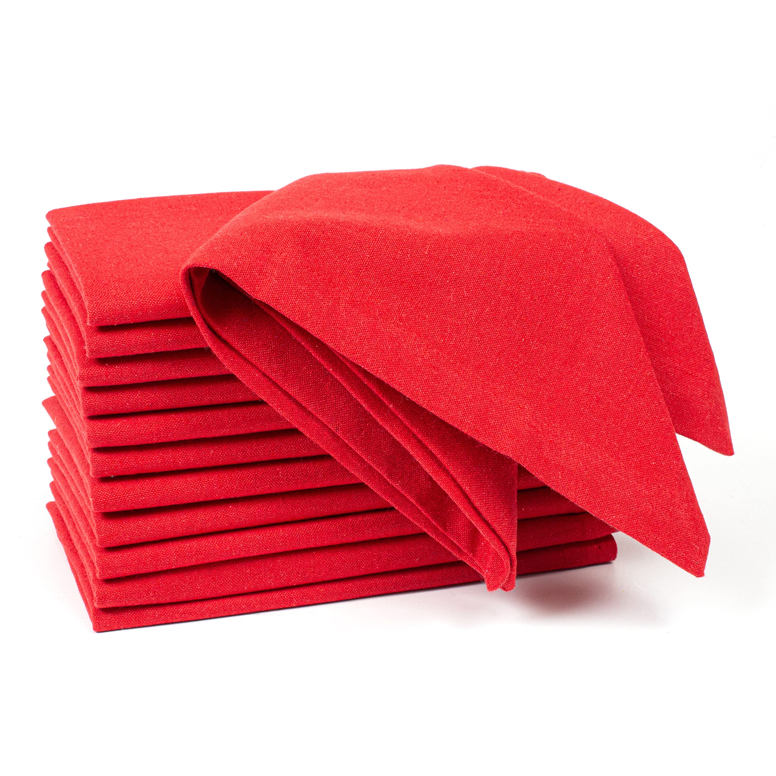 Cotton Dinner Napkin 18X18 Inch Red, Everyday Napkins, Cotton Napkins, Wedding Napkins, Cocktails Napkins, Tailored With Mitered
