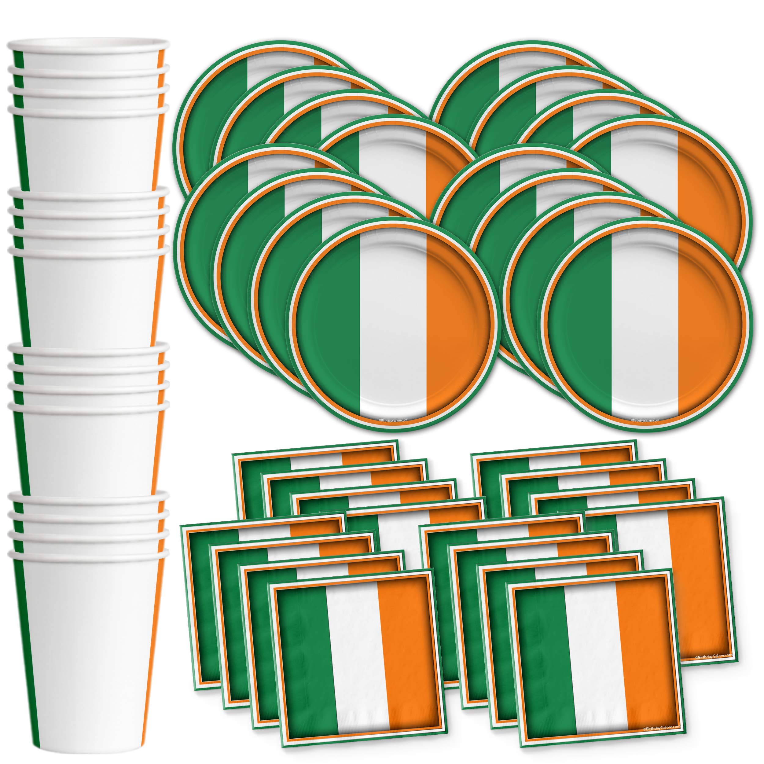 Irish Flag Ireland Birthday Party Supplies Set Plates Napkins Cups Tableware Kit For 16