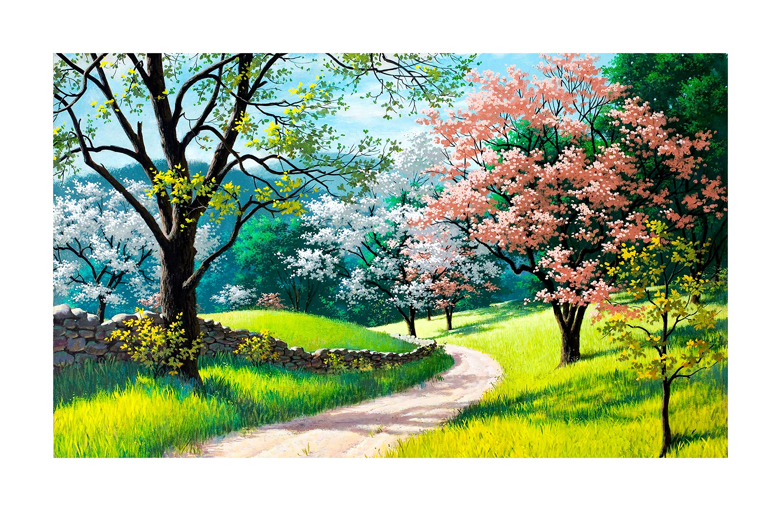 My D Square Vinyl Posters, Nature Painting Wall Paper For Living Room, Bedroom, Hall, Size 24 X 36 Inch Self Adhesive Dnp117