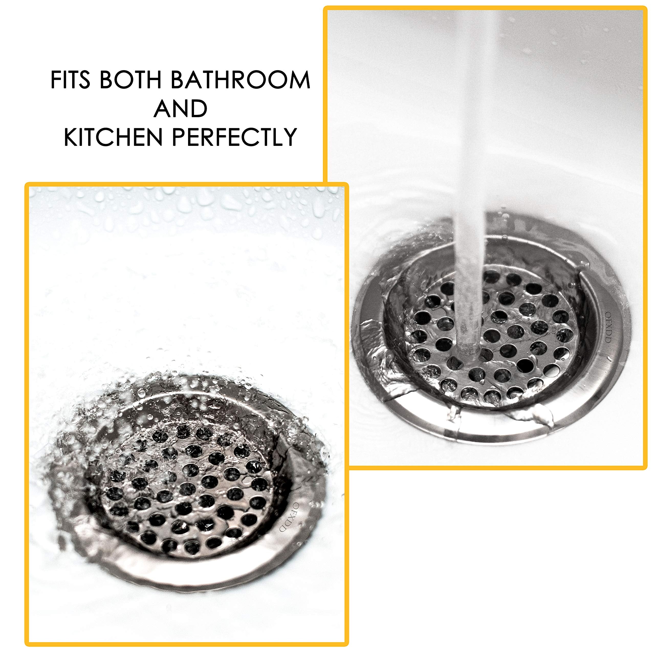 Ofxdd Stainless Hair Catcher, Drain Sink Strainer, Bathroom Drain Protector, Bathroom Drain Catcher 3'', Drain Hole Cover