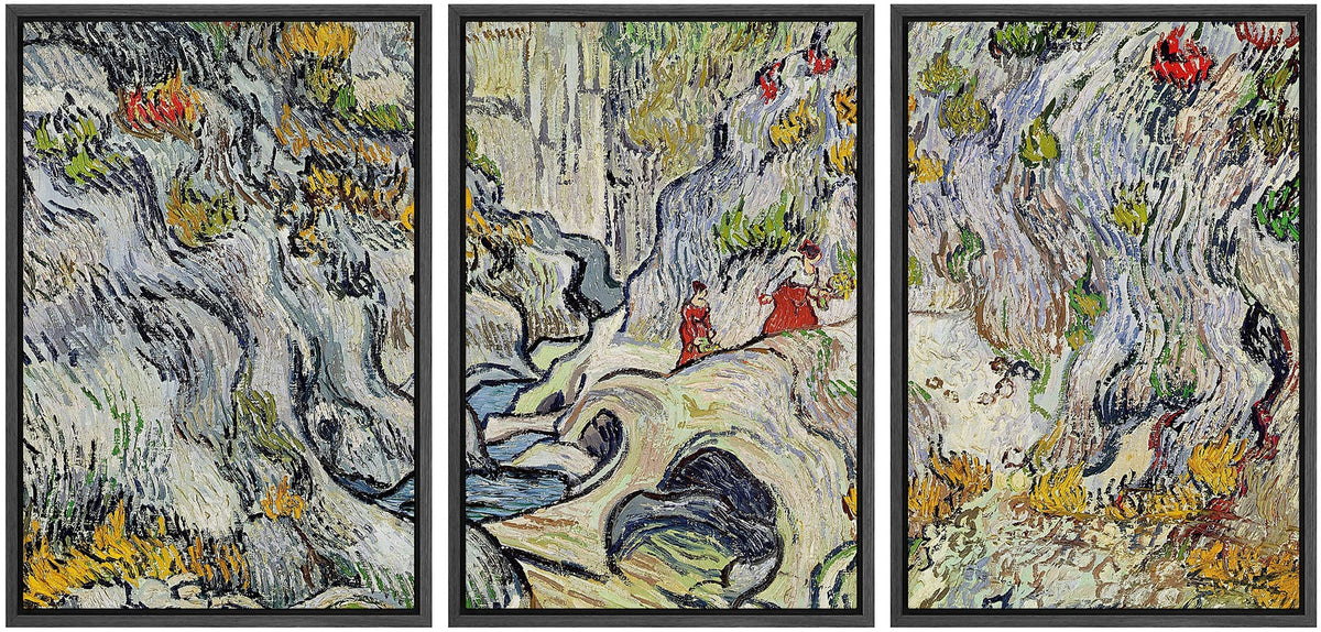 Wall26 Framed Canvas Print Wall Art Set A Path Through A Ravine Vincent Van Gogh Classical Illustrations Fine Art Decorative His