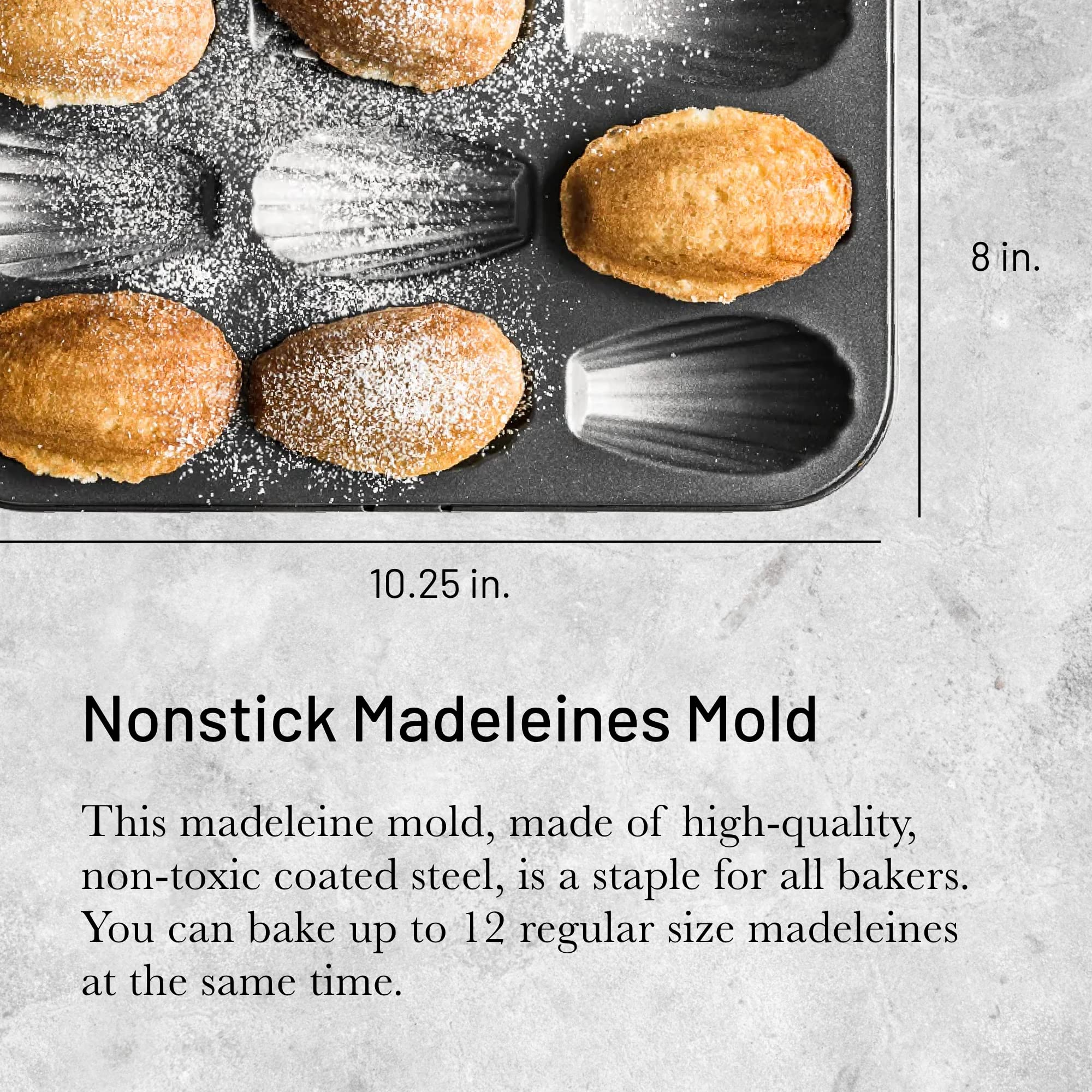 De Buyer Nonstick Madeleines Mold - Bake Up To 12 Perfectly Crisp Madeleines - Easy To Use & Clean