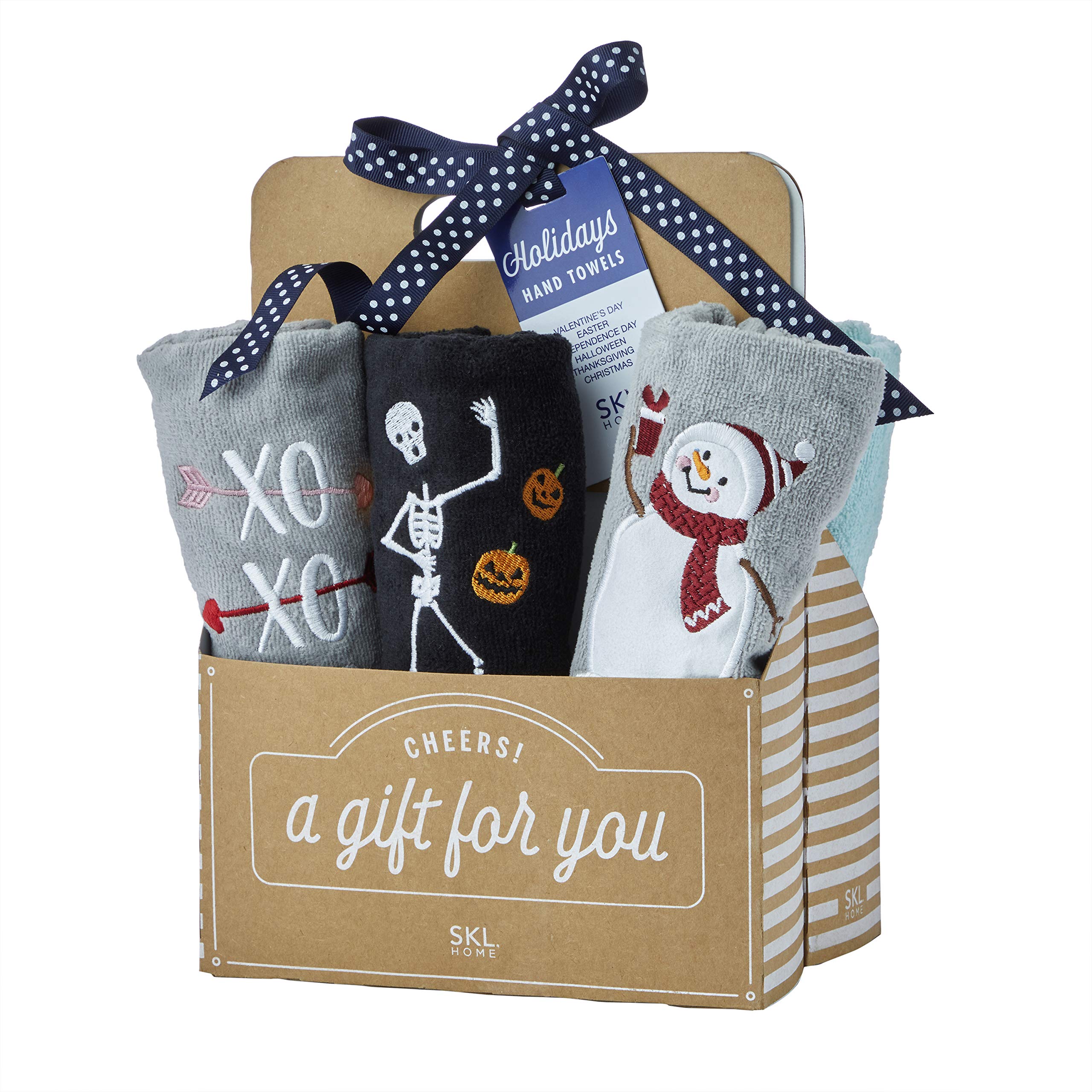 Skl Home Holidays 6-Piece Hand Towel Set, Assorted 6 Count