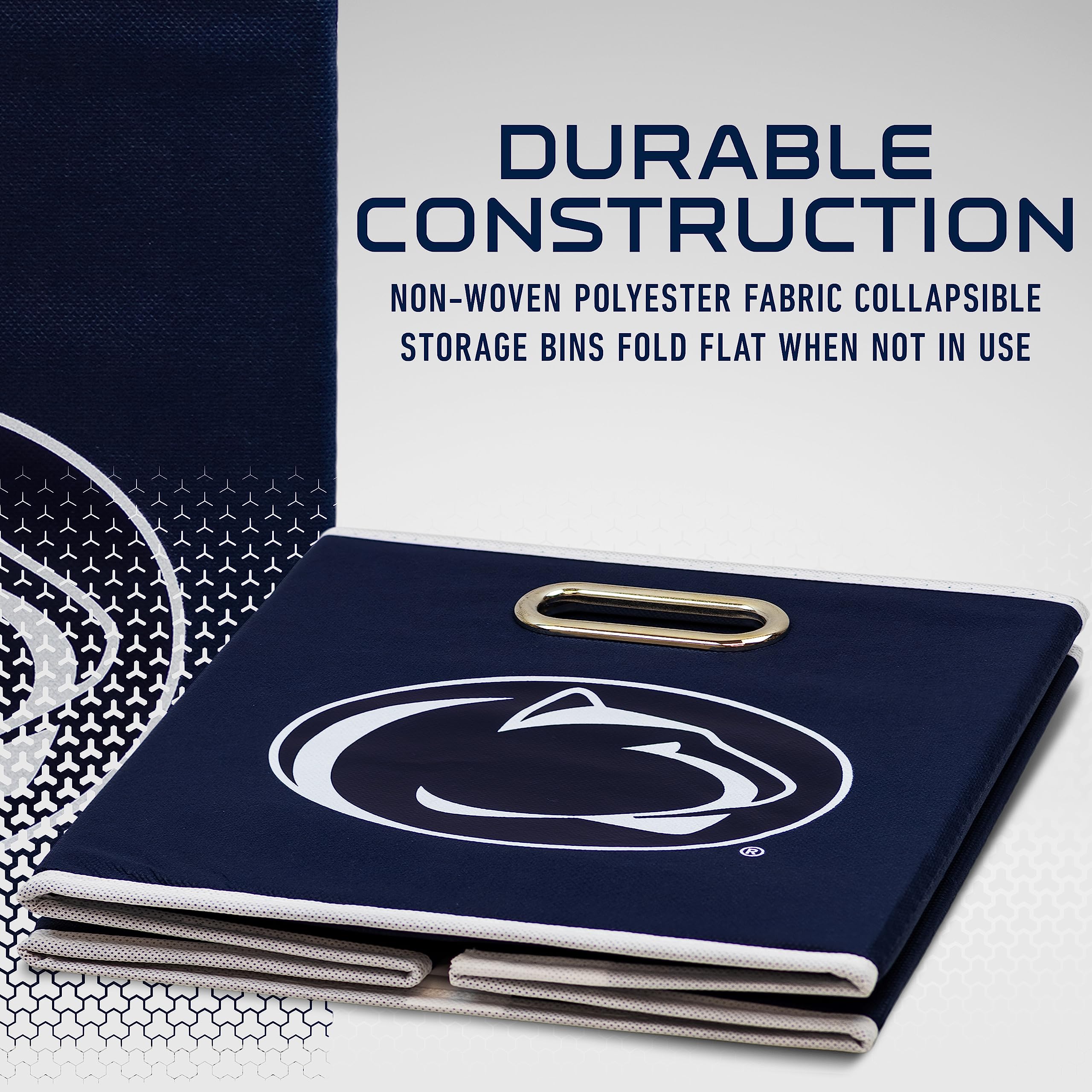 Franklin Sports Storage Bin - Made To Fit Storage Bin Shelf Organizers - 10.5'' X 10.5'' - College Officially Licensed White