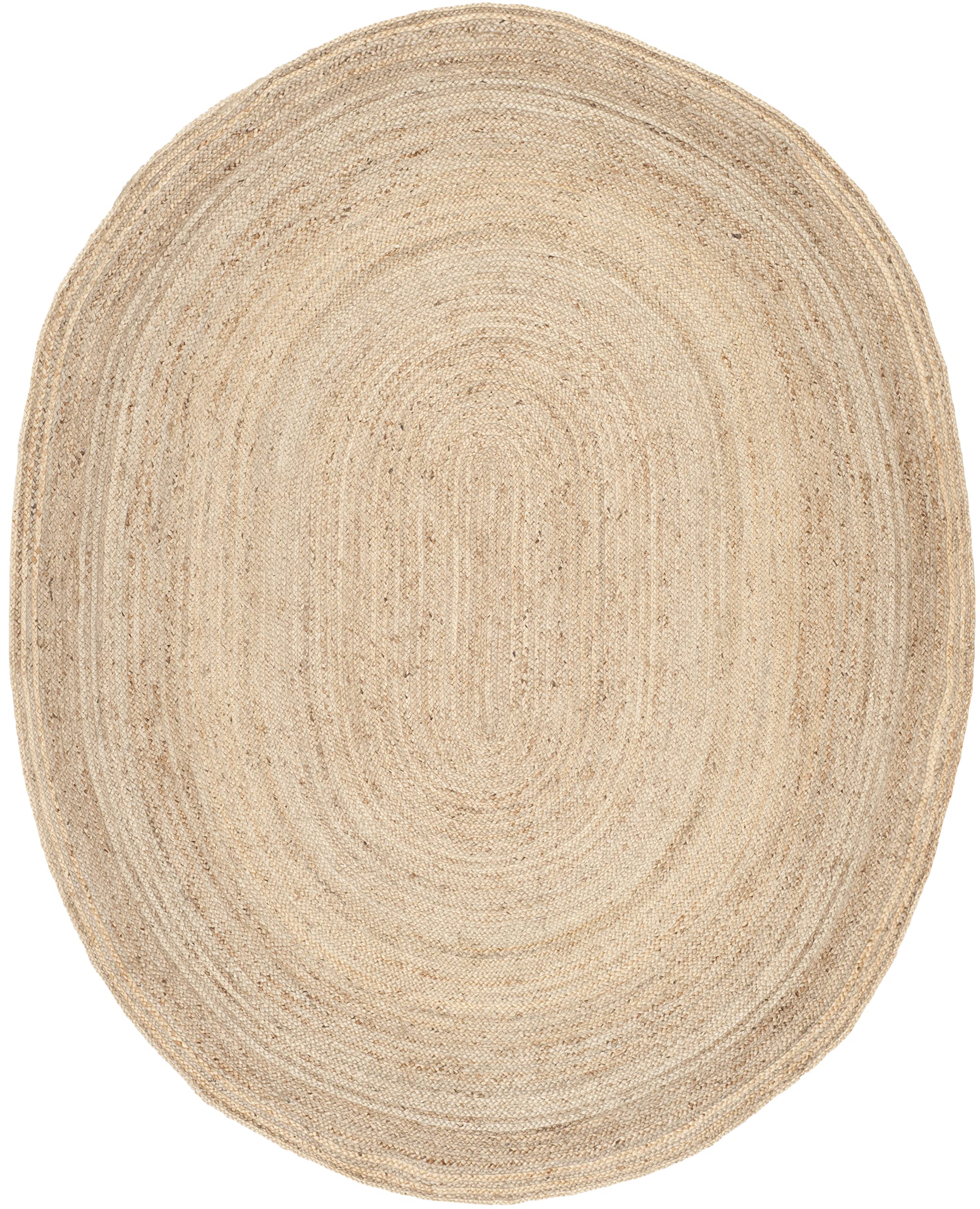 SAFAVIEH Cape Cod Collection Area Rug - 6 x 9 Oval, Natural, Handmade Flat Weave Jute, Ideal for High Traffic Areas in Living 