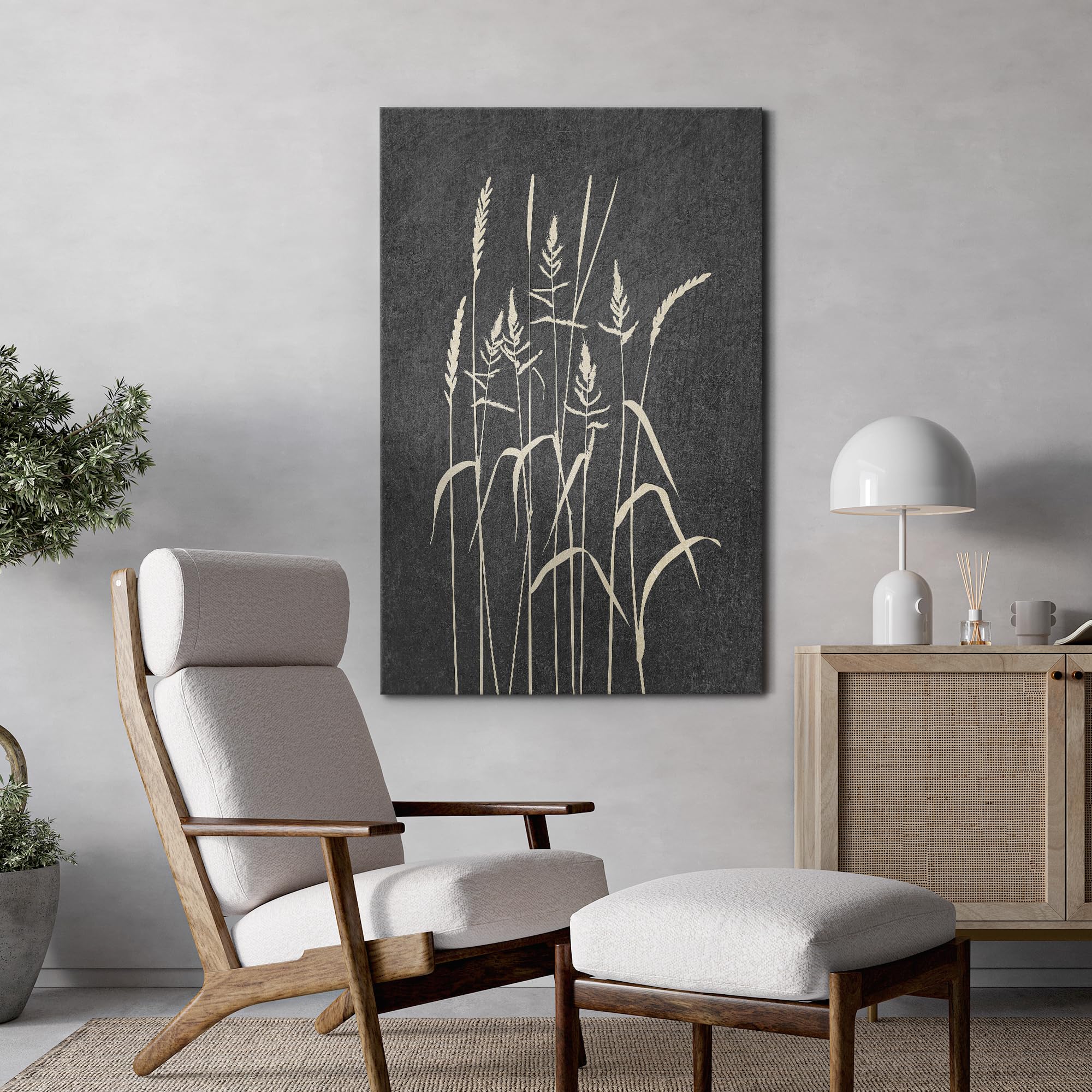 Wall26 Canvas Print Wall Art Duotone Forest Country Wheat Field Plants Nature Wilderness Digital Art Modern Art Rustic Relax/Cal