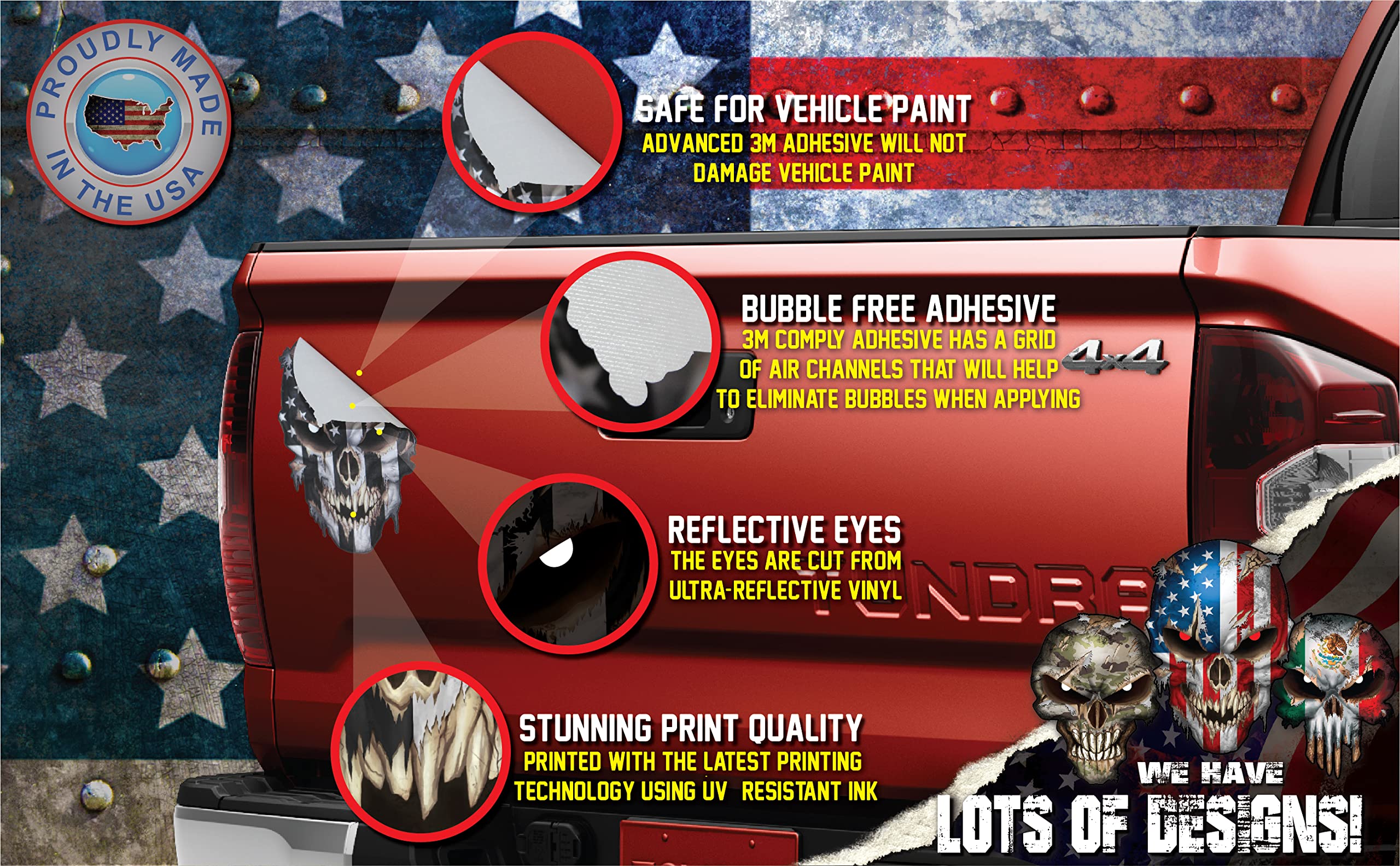 Camouflage Skull Decal Sticker For Car Truck Or Any Clean Smooth Surface To Show Support For Army Navy Marines Military Soldier