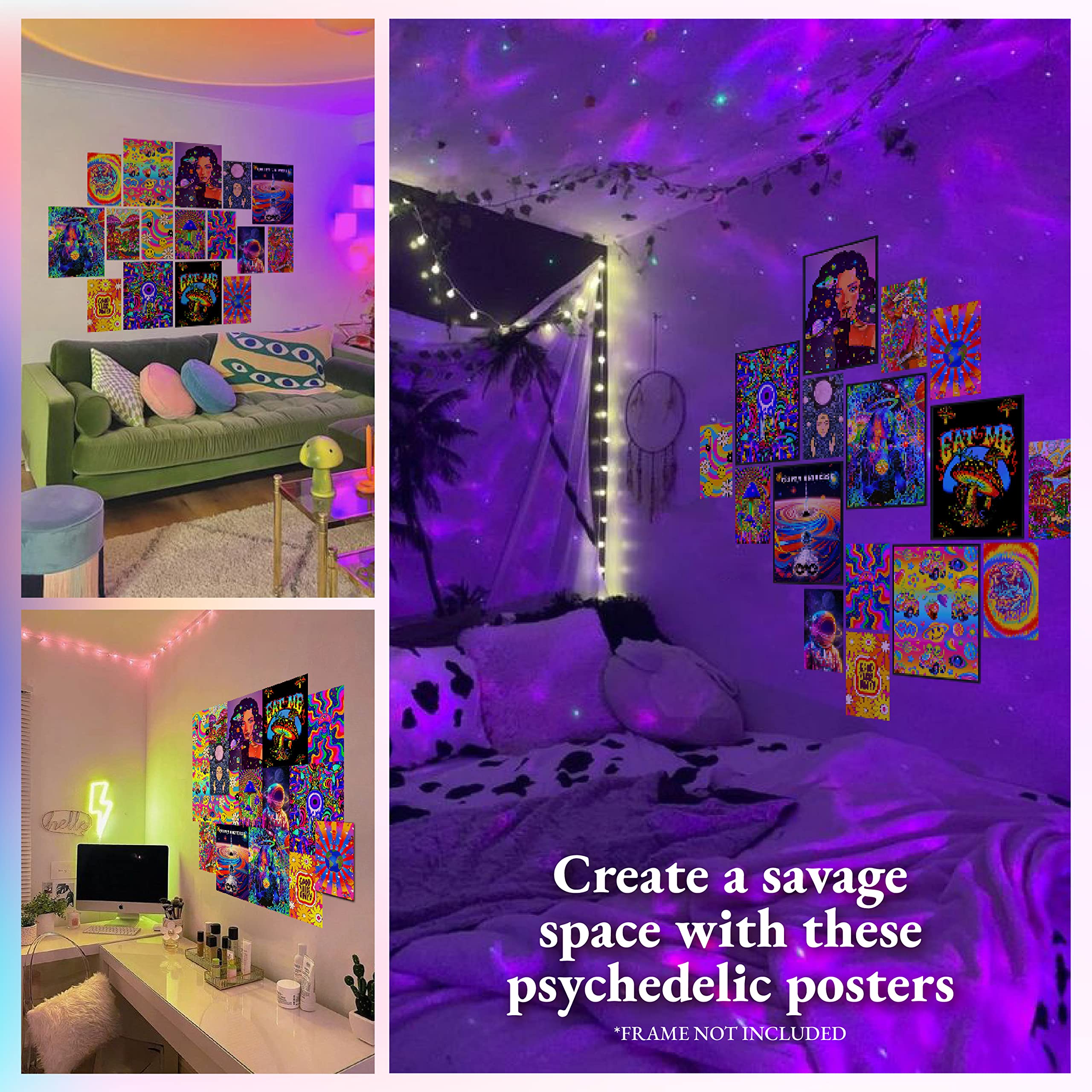 97 Decor Trippy Room Decor - Trippy Poster for Room Aesthetic  Trippy Wall Decor Art  Psychedelic Room Decor  Hippie Indie Posters Aesthetic Pictures  Drippy Stuff for Teen Bedroom (8x10 UNFRAMED)
