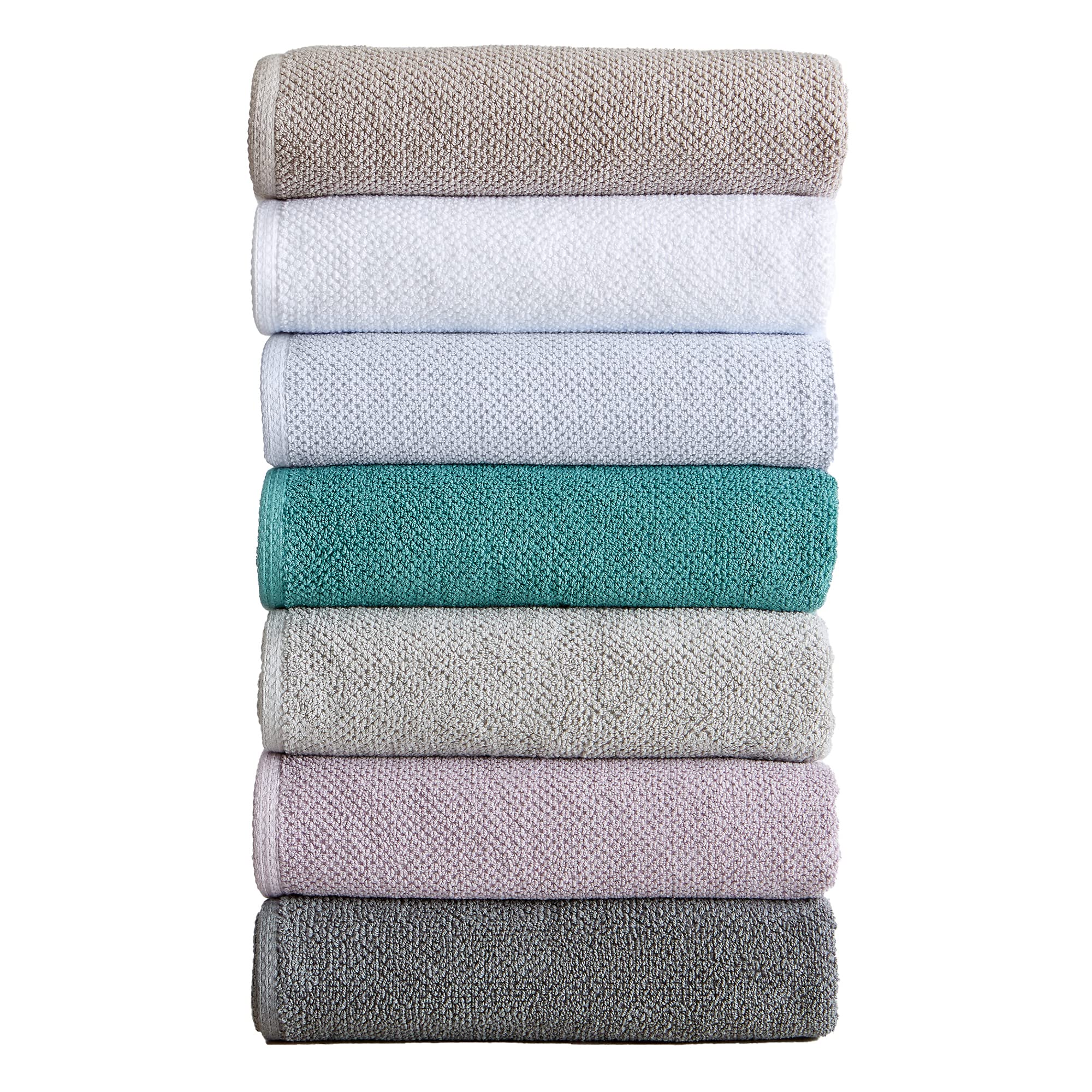 Great Bay Home 100% Cotton Bath Towels - Luxury 6 Piece Set - 2 Bath Towels, 2 Hand Towels, 2 Washcloths - Quick-Dry Absorbent T