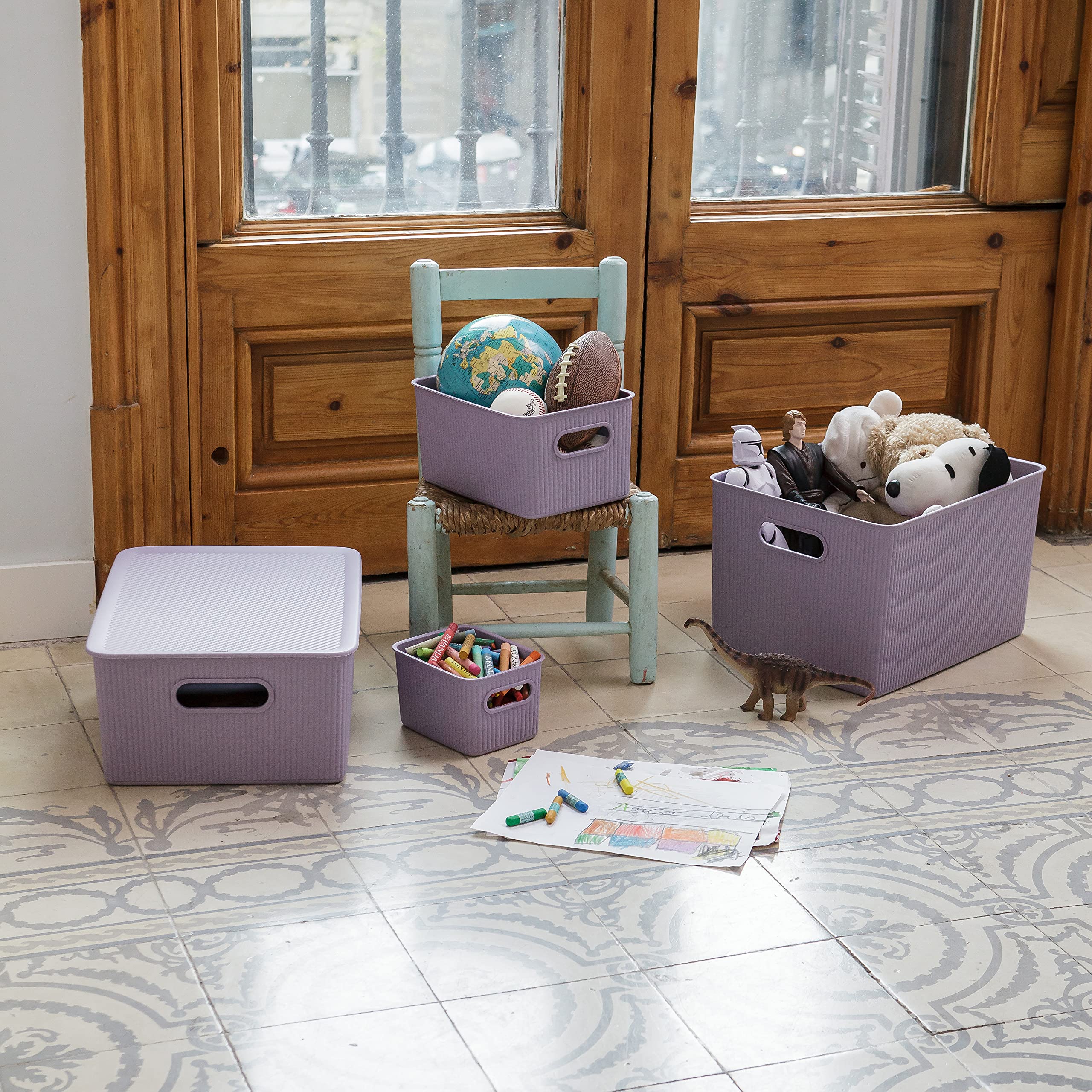 Tatay Baobab Multipurpose Large Storage Basket  Lilac  294 X 385 X 16