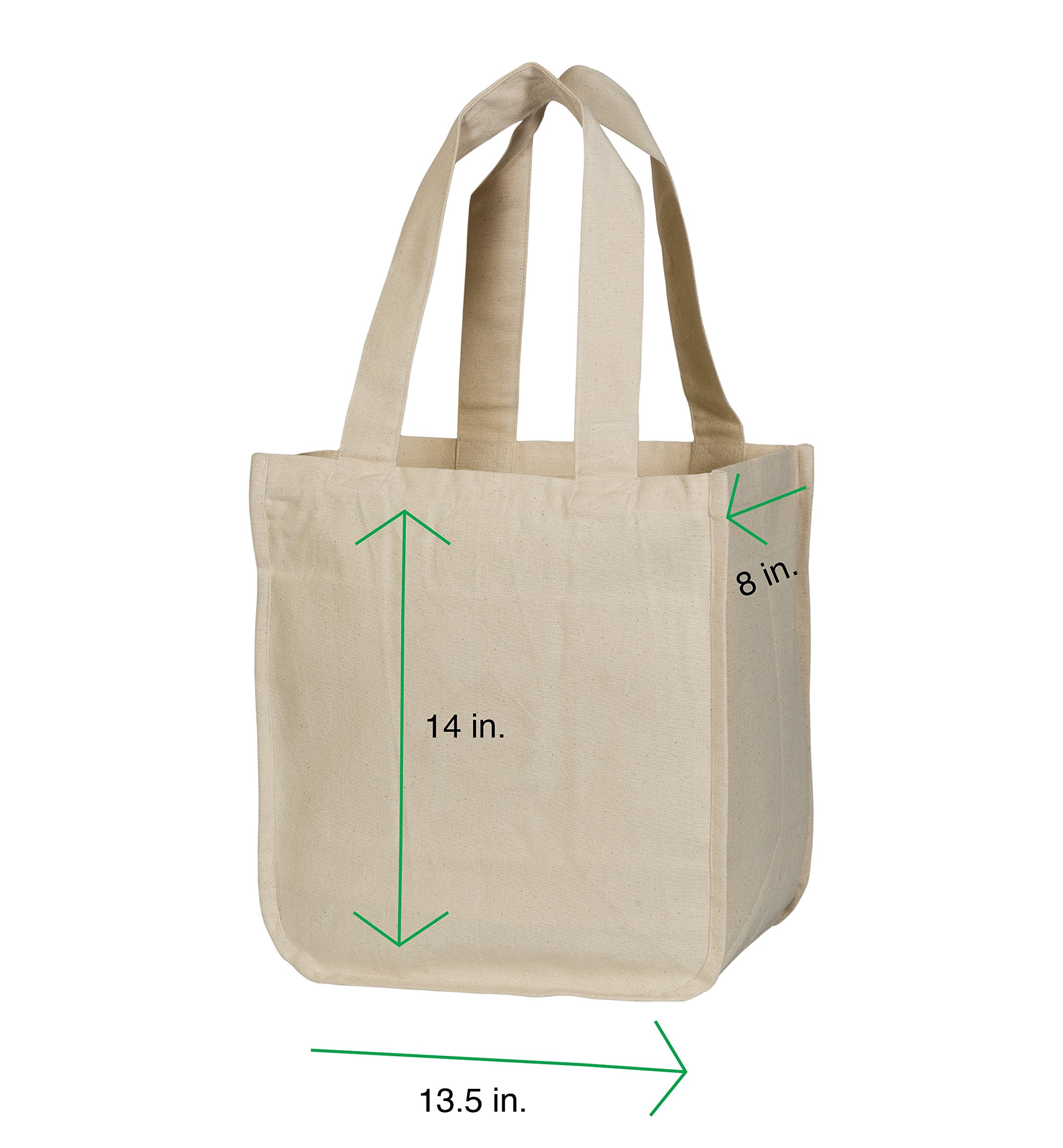 Best Canvas Grocery Shopping Bags - Canvas Grocery Shopping Bags With Handles - Cloth Grocery Tote Bags - Reusable Shopping Groc