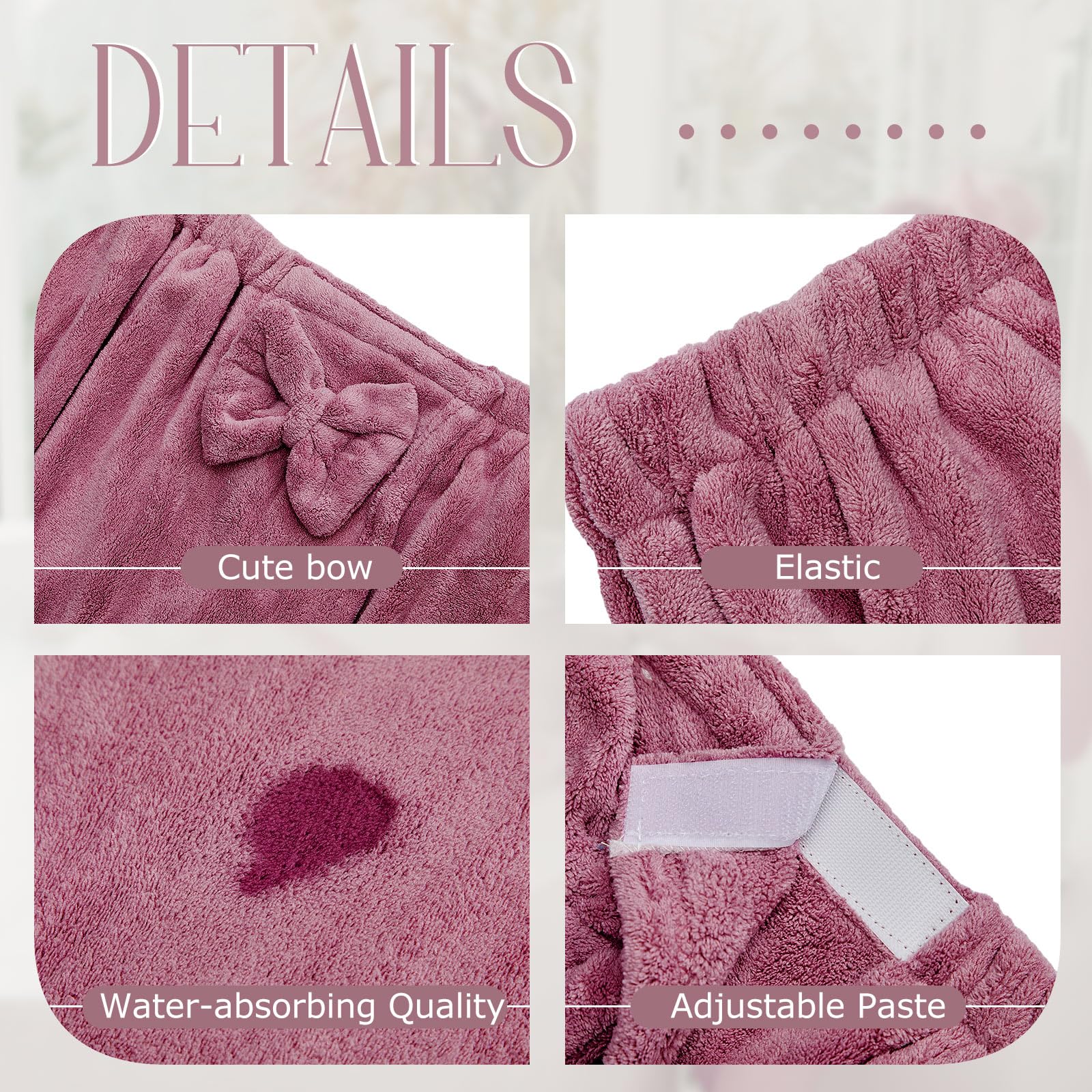Xtinmee 2 Sets Womens Wrap Towel With Hair Towel Bath Towel Wrap Shower Dress Towel Spa Wraps For Women'S Bathrobe (Purple, Norm