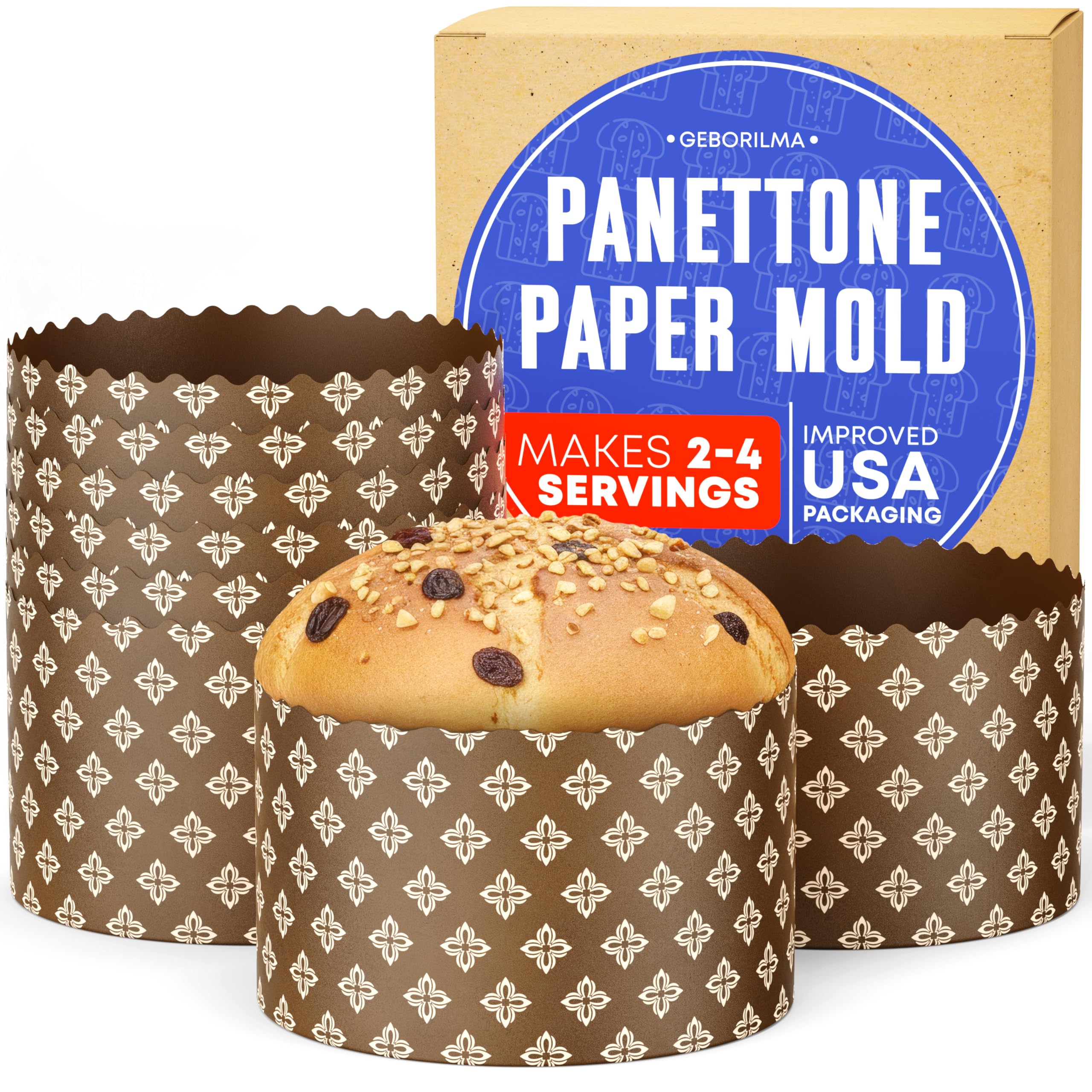Durable Panettone Paper Mold Medium  15 oz Disposable Panettone Pan for Cake and Bread  5 in Panettone Molds for Baking 425 g 