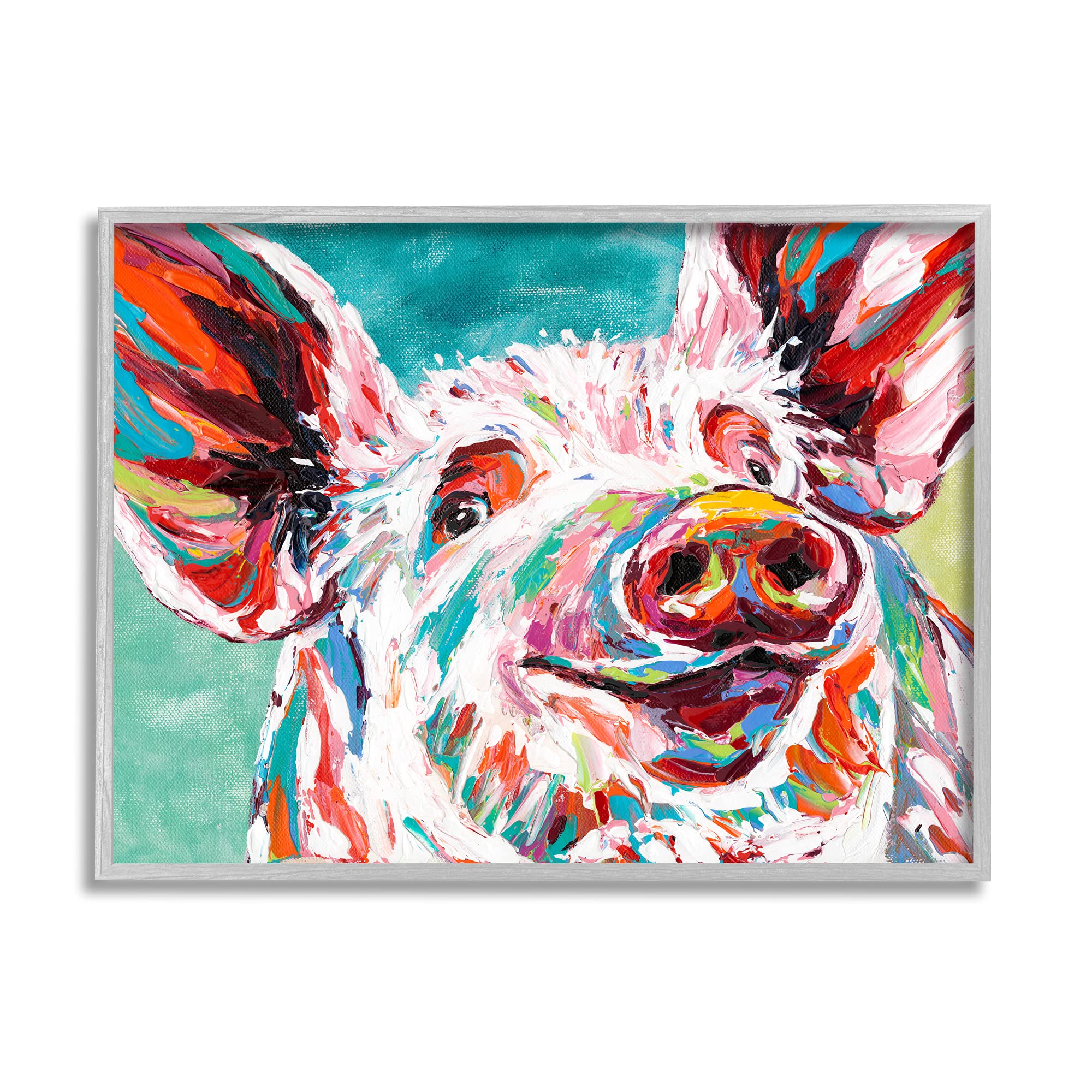 Stupell Industries Brightly Painted Pig