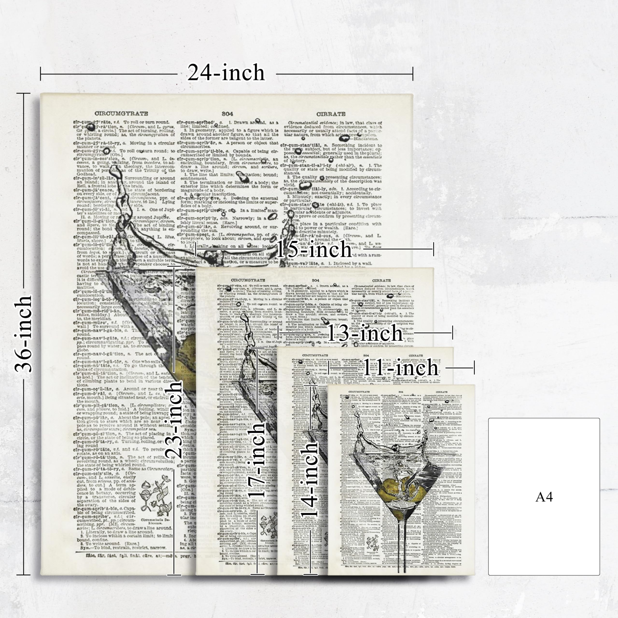 Bar Cart Decor Wall Art Set, Bar Canvas Wall Art Prints Artwork Signs Framed For Bar Club Lounge Bar Signs For Home Bar,11X14 In