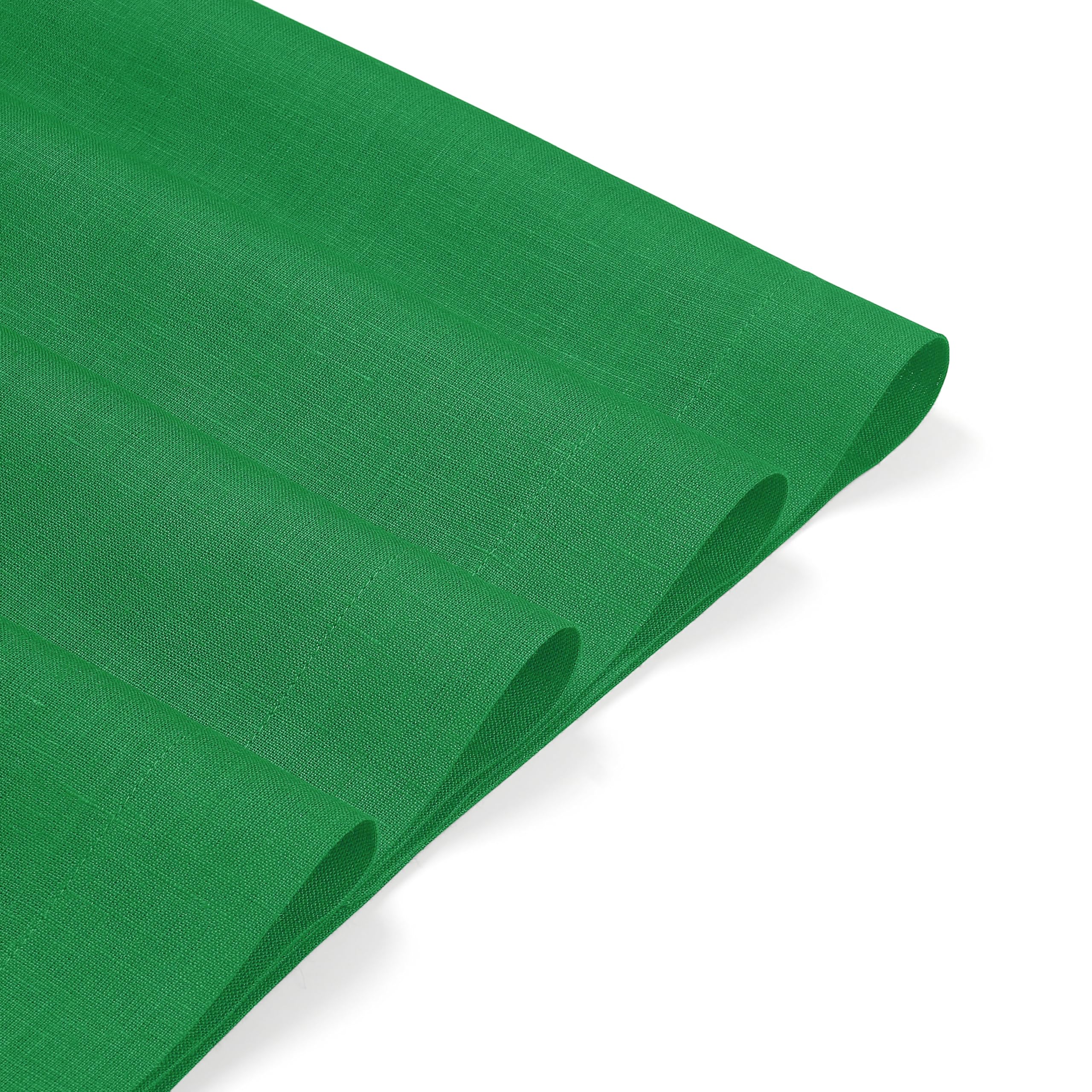 D'Moksha Homes Linen Placemats Set Of 4-100% Pure Linen Kelly Green Placemats 14 X 19 Inch - Washable Kelly Green Placemats For