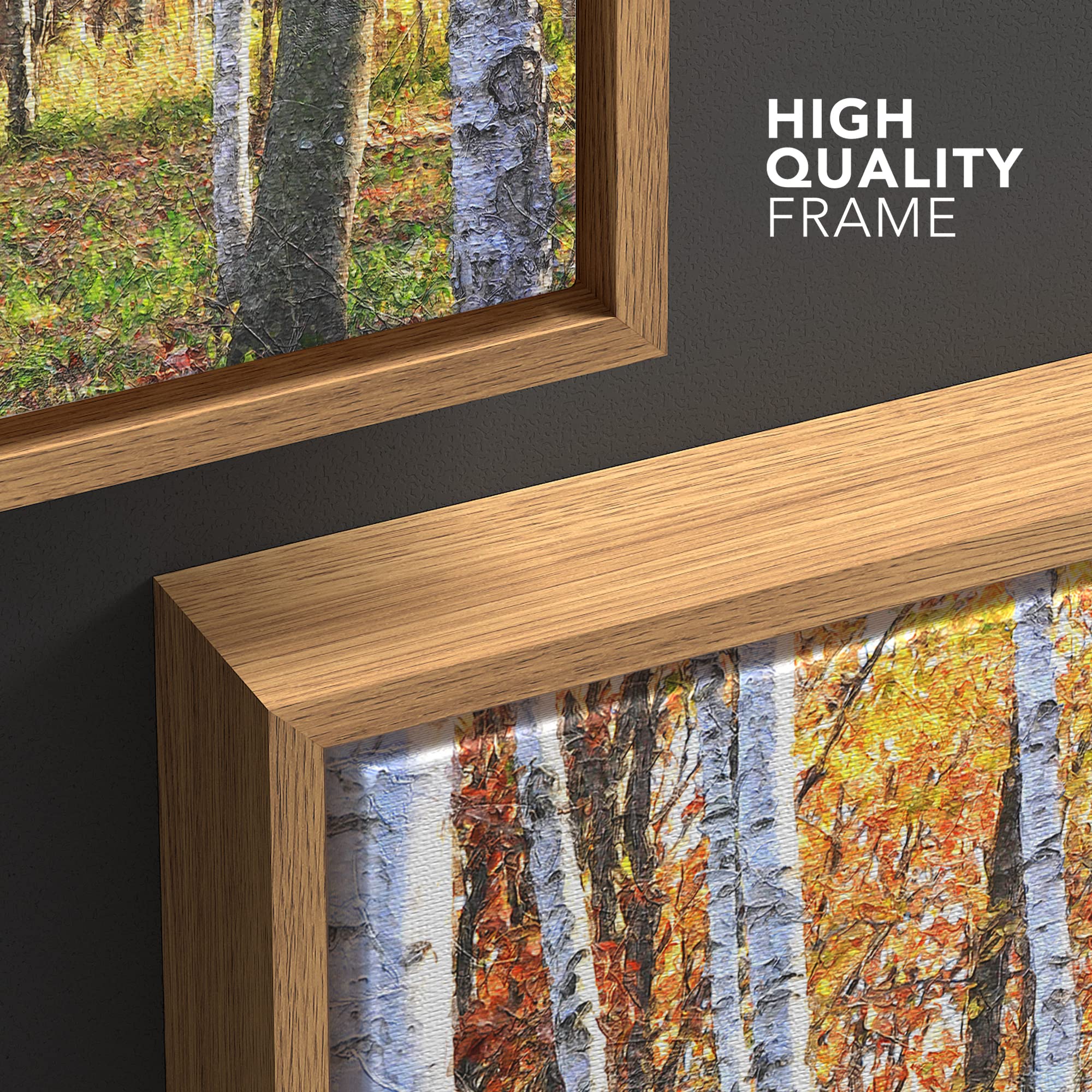 Wall26 Framed Canvas Print Wall Art White Birch Trees In Autumn Forest Nature Wilderness Photography Minimalism Rustic Scenic Co