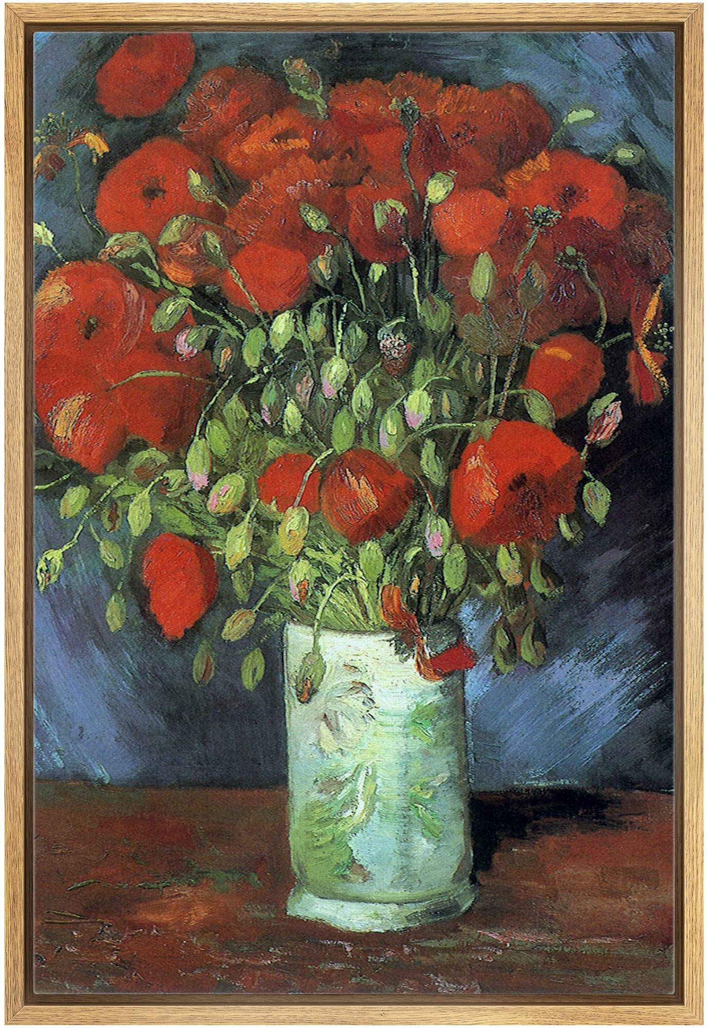 Wall26 Framed Canvas Print Wall Art Vase With Red Poppy Flowers By Vincent Van Gogh Classic Historic Illustrations Fine Art Deco