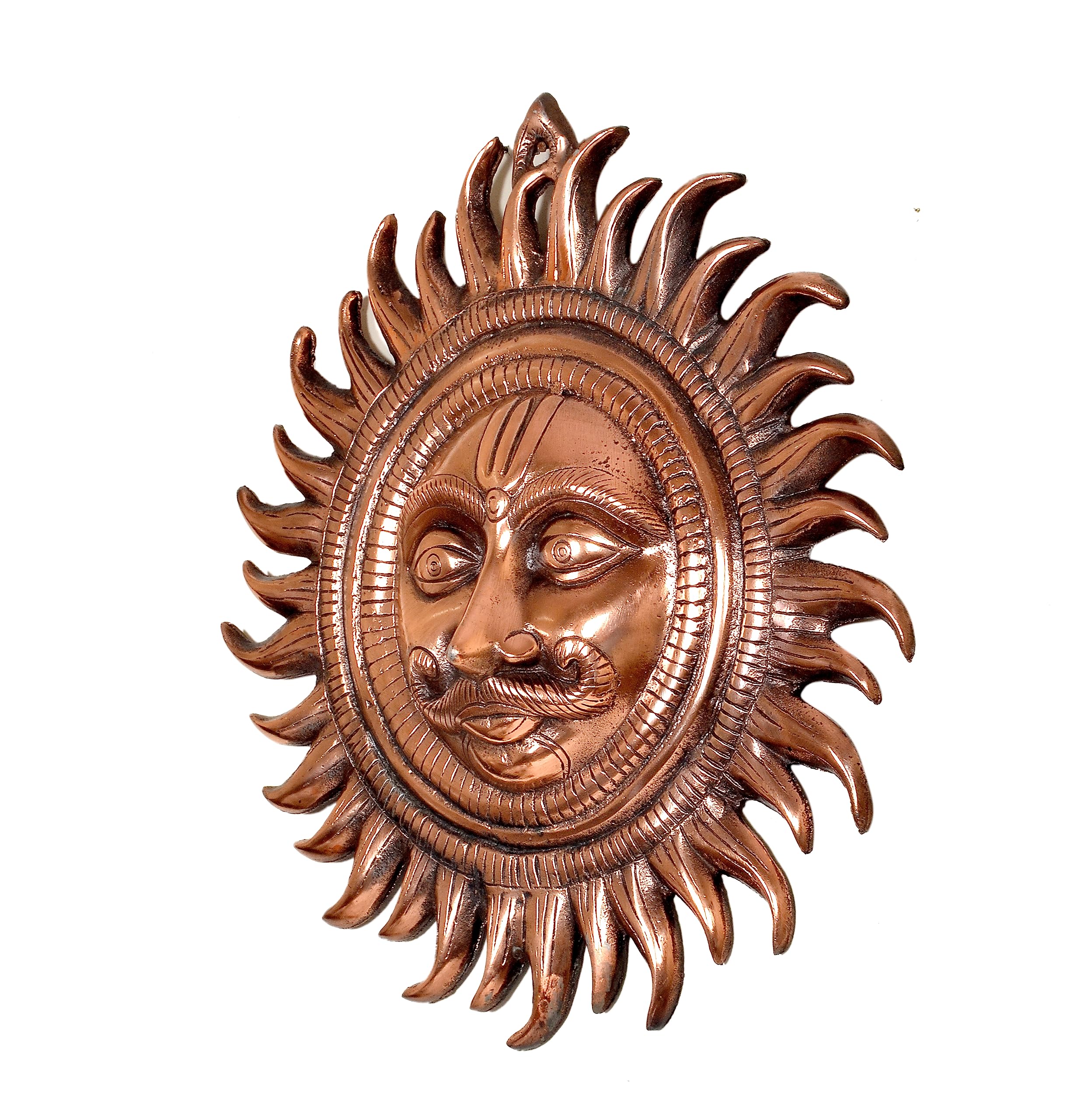 Aona Metal Sun Statue For Wall Hanging Home Decor | Height : 13.5 Inches (Large)