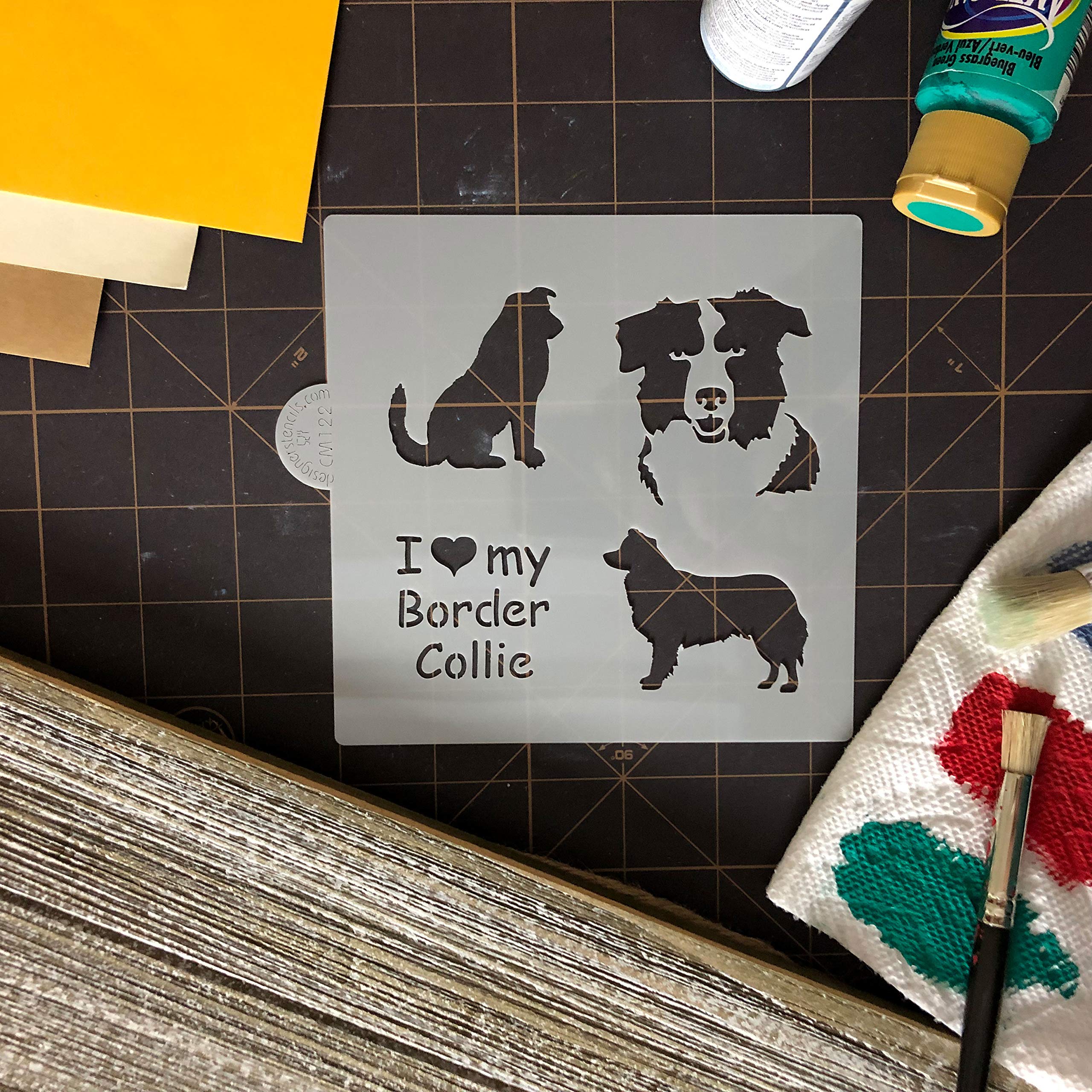 I Love My Border Collie Cookie And Craft Stencil Cm122 By Designer Stencils