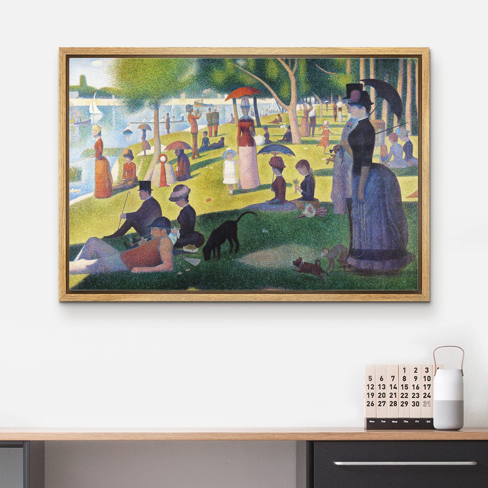 Wall26 Framed Canvas Print Wall Art La Grande Jatte By George Seurat Historic Cultural Illustrations Fine Art Traditional Scenic