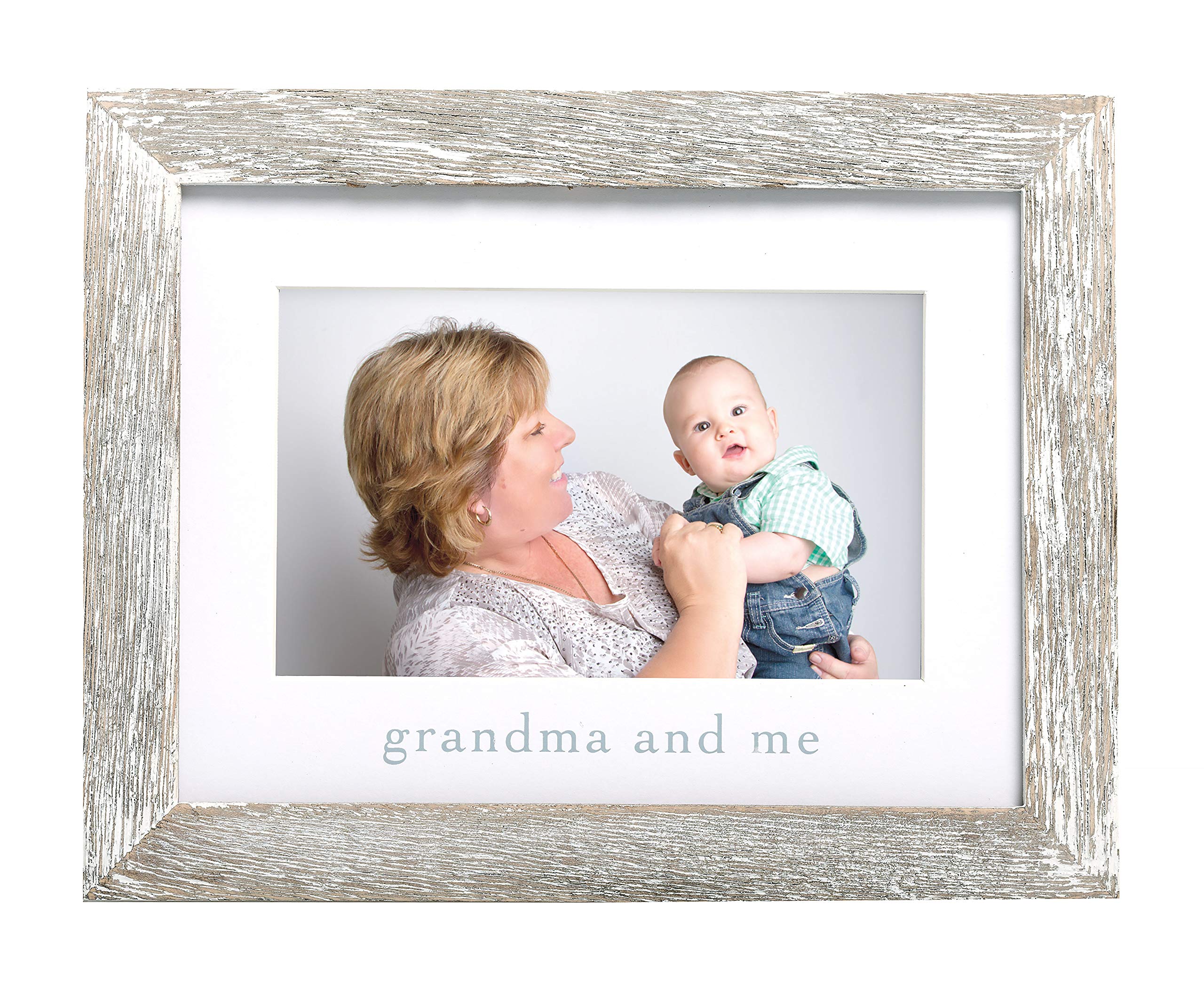 Pearhead Grandma and Me Rustic Picture Frame, New Grandmother Gift from Baby, Farmhouse Nursery Decor, Tabletop or Wall Display,