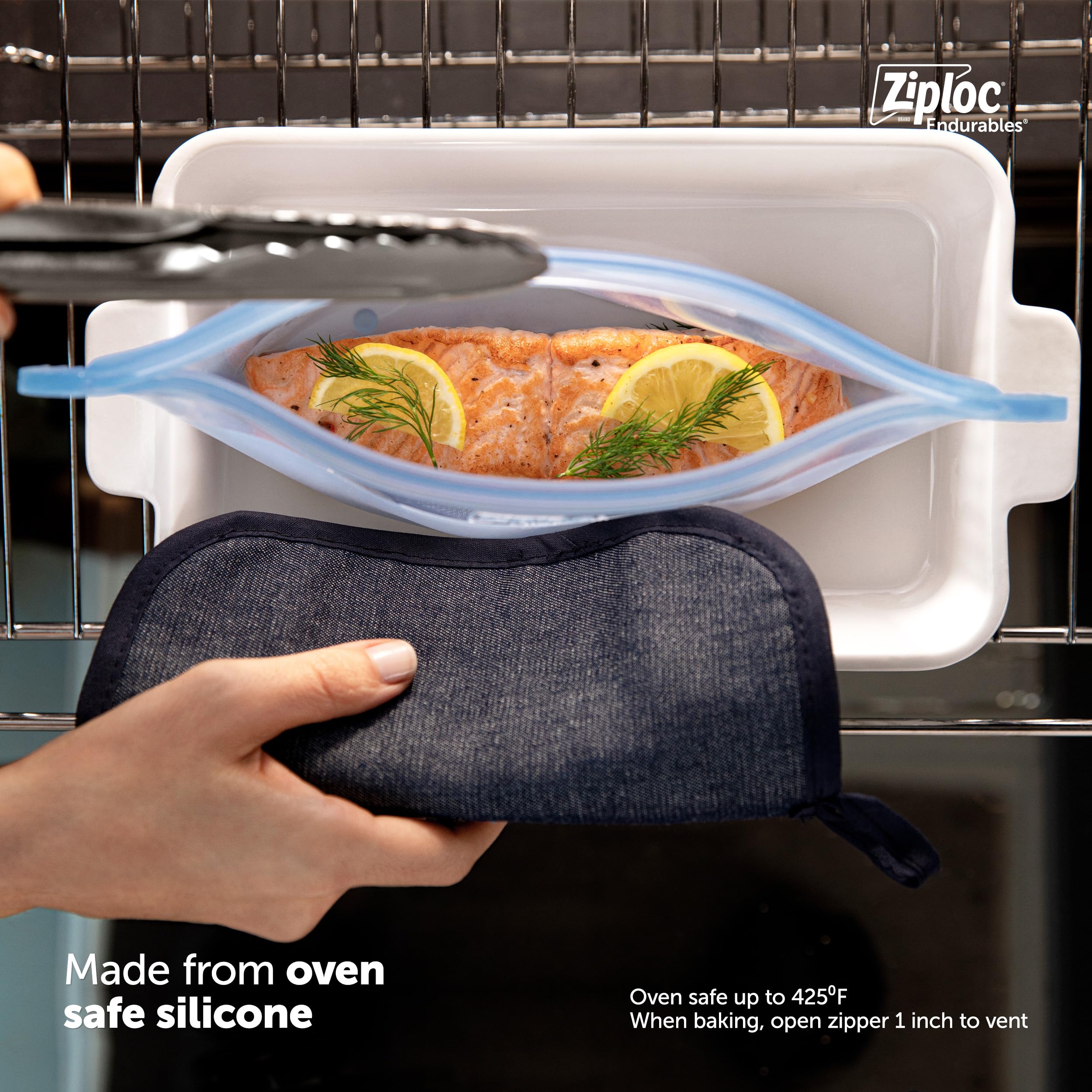 Ziploc Endurables Large Pouch And Medium Container, Reusable Silicone Bags And Food Storage Meal Prep Containers For Freezer, Ov