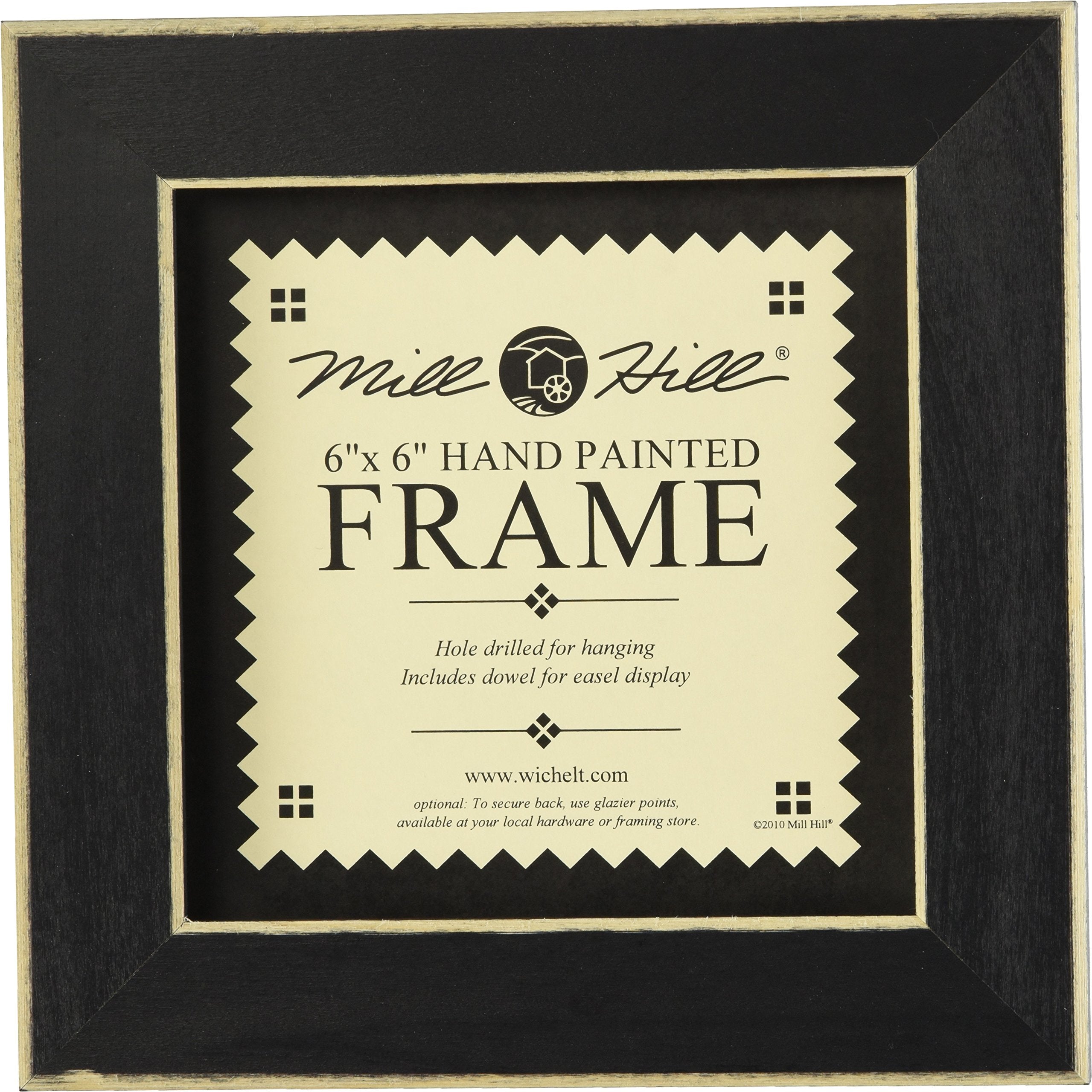 Mill Hill Wooden Frame, 6 By 6-Inch, Matte Black