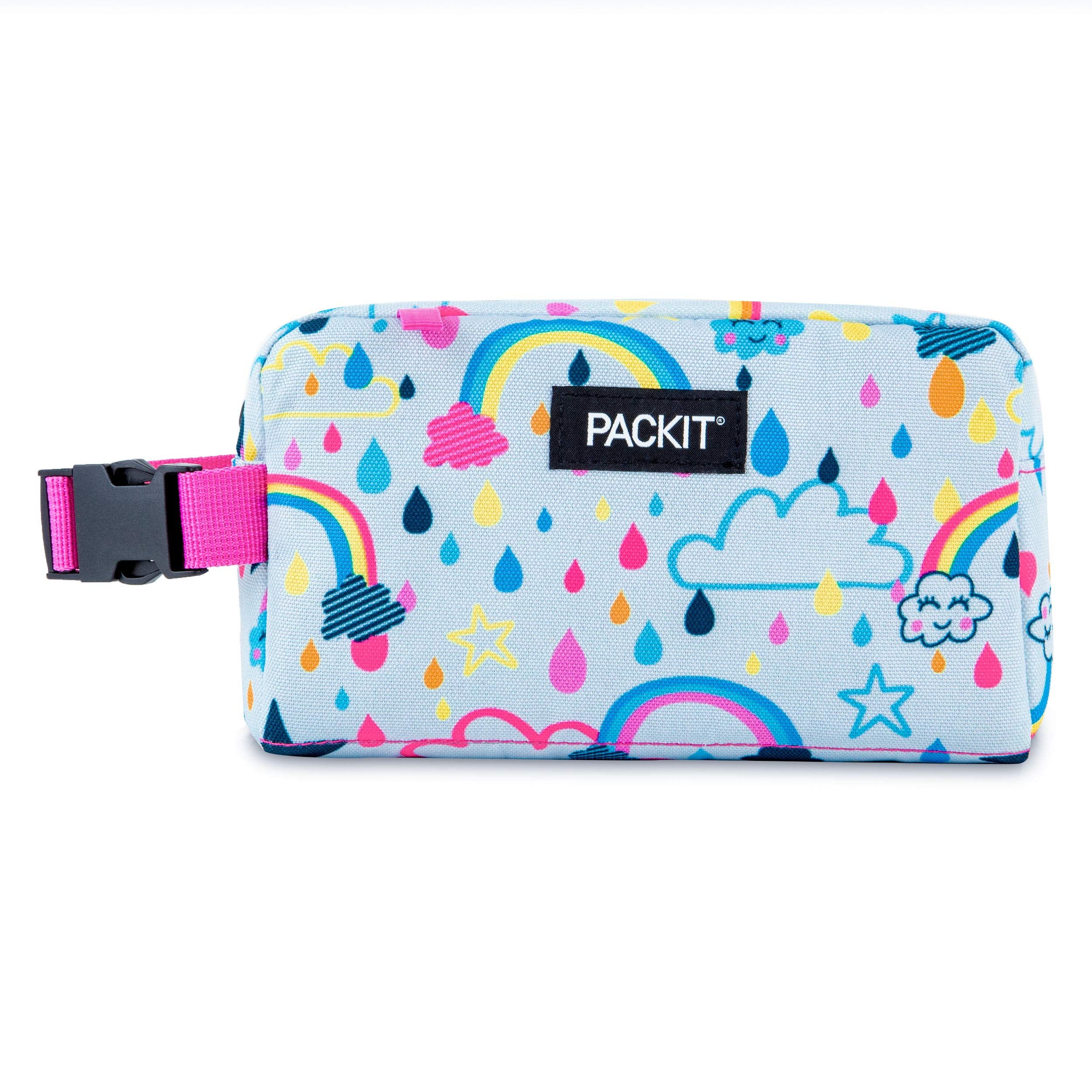 Packit Freezable Snack Box, Rainbow Sky, Built With Ecofreeze Technology, Collapsible, Reusable, Zip Closure With Buckle Handle,