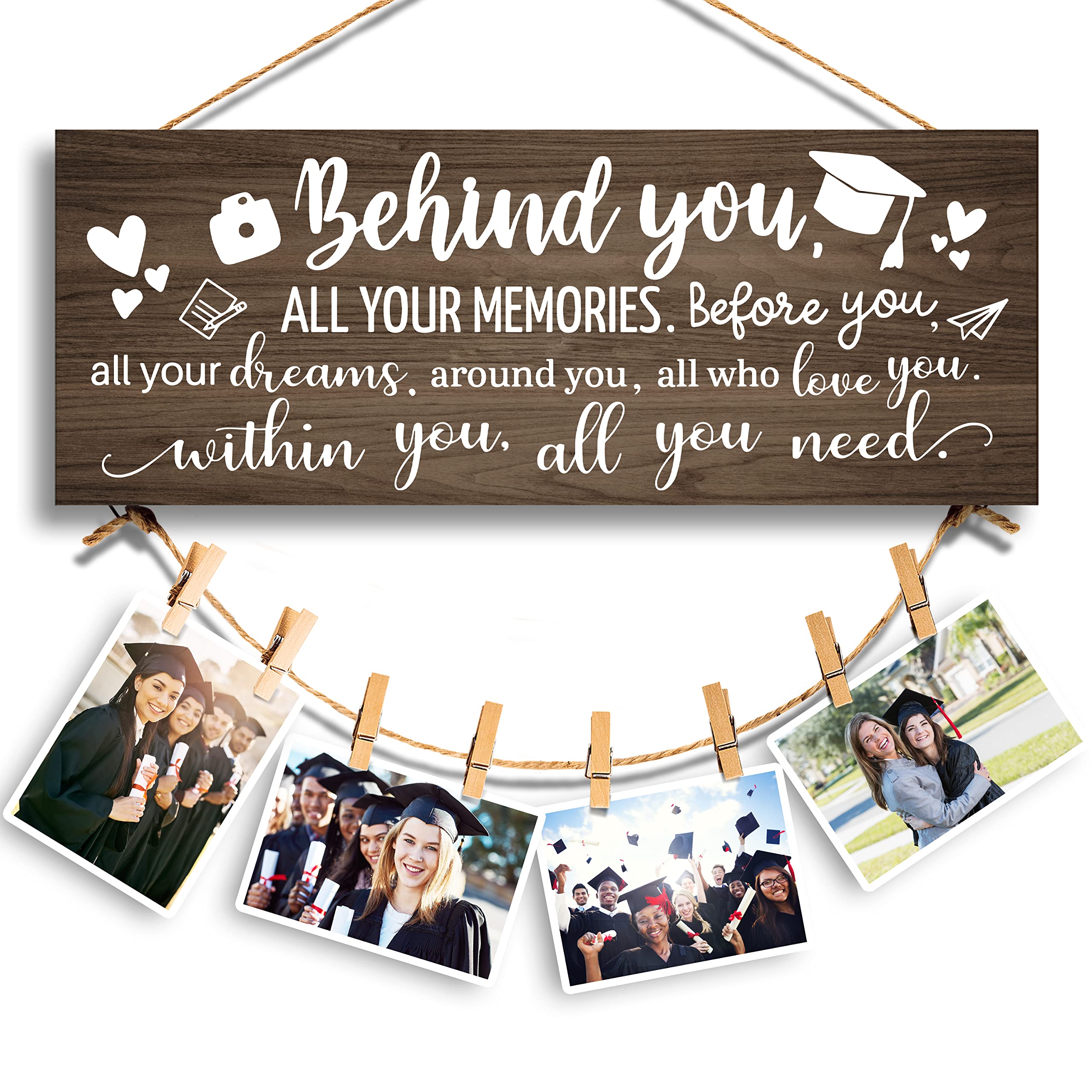 GEMTEND 2024 Graduation Gifts for Her Him, Behind You, All Your Memories-Congratulations Inspirational High School College Gradu