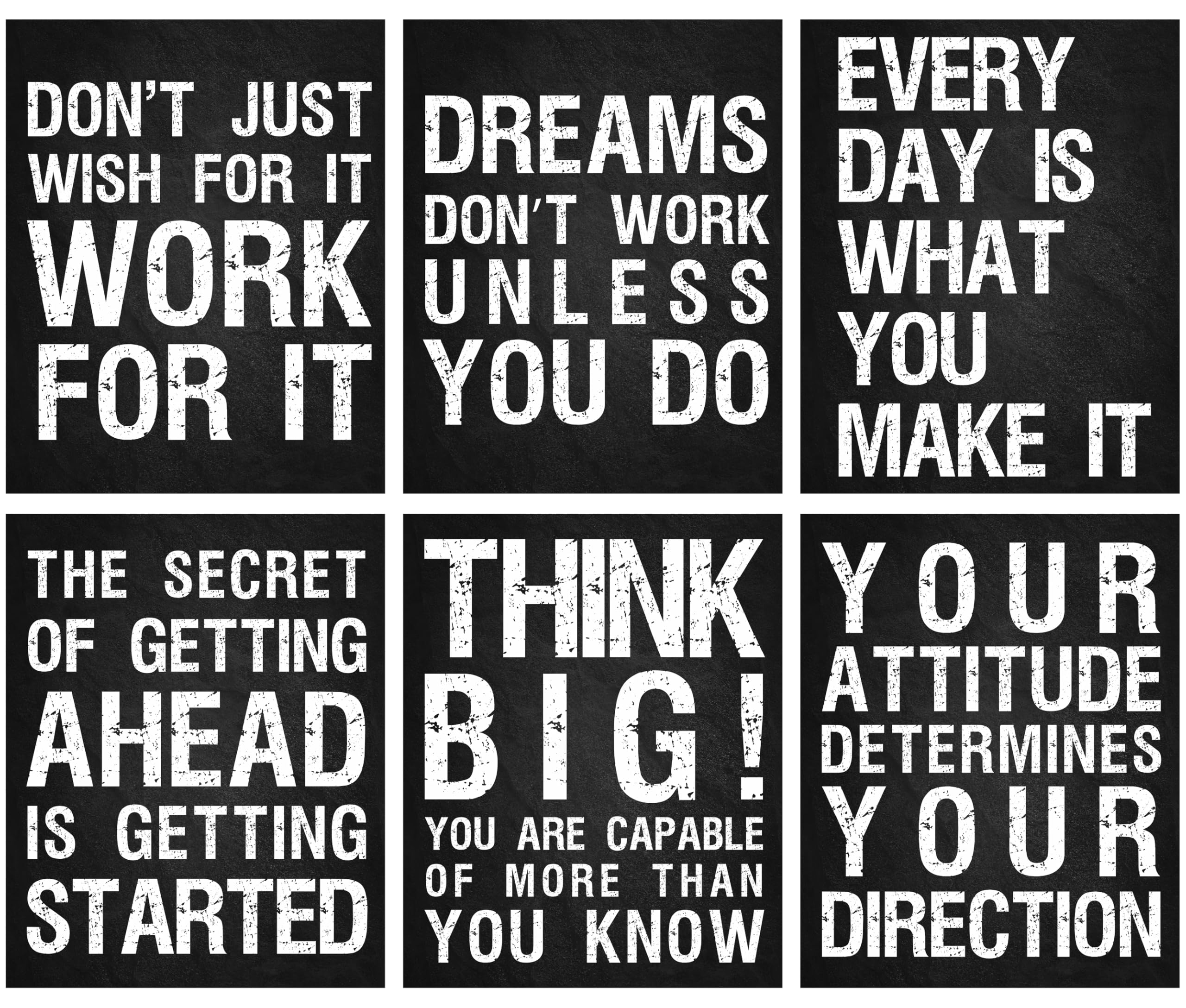L&O Goods Inspirational Wall Art Decor Posters  Motivational & Positive Quotes & Sayings  Six 8 x 10 (Not Framed) Prints Perfect Decorations For Any Room  Set 1