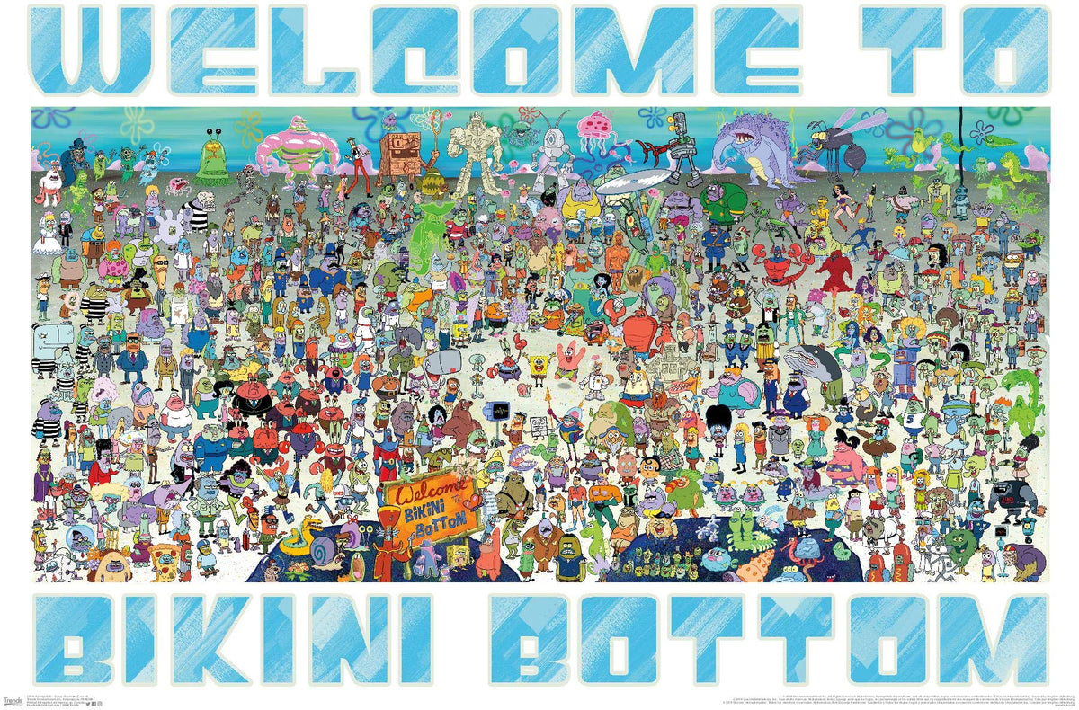 Trends International Nickelodeon Spongebob - Every Character Ever 19 Wall Poster, 22.375'' X 34'', Unframed Version