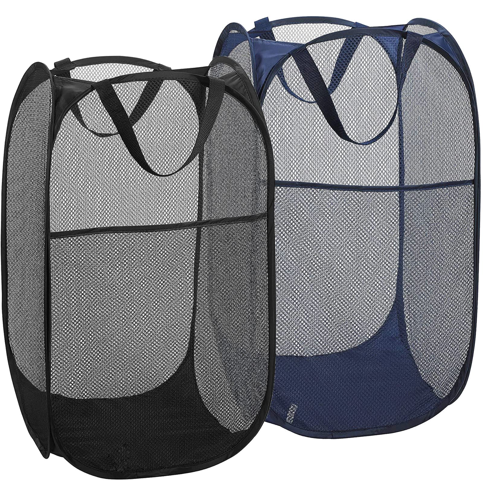 2 Pack Laundry Basket,Foldable Mesh Pop-Up Laundry Hamper With Durable Handle,Easy To Open And Fold For Dorm, Laundry Room, Bedr