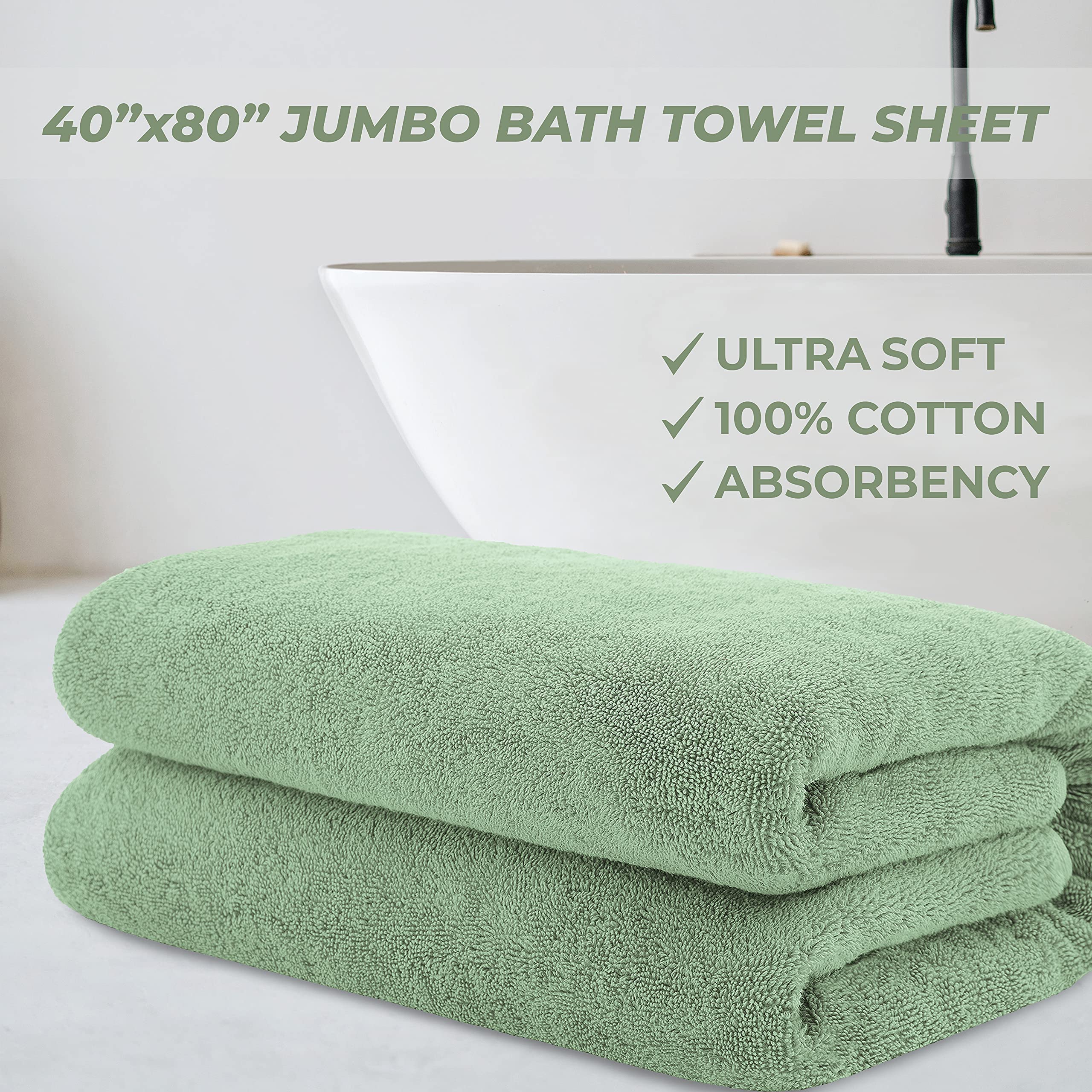 Cotton Paradise Oversized Bath Sheet 100% Cotton 40X80 Clearance Bath Towel Sheet, Extra Large Bath Towel For Bathroom And Pool,