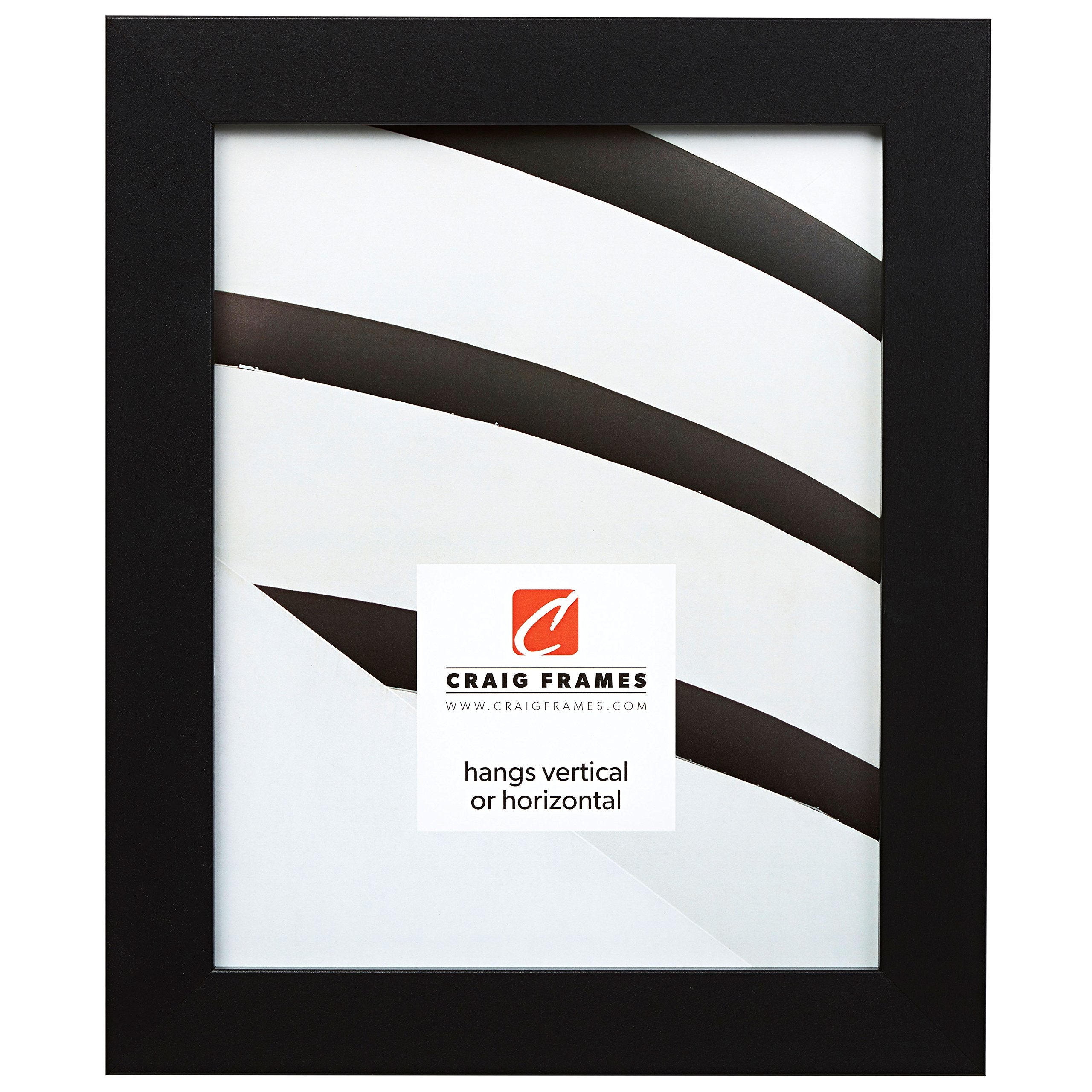 Craig Frames Bauhaus 125, 14x22 Picture Frame, Mystic Satin Black