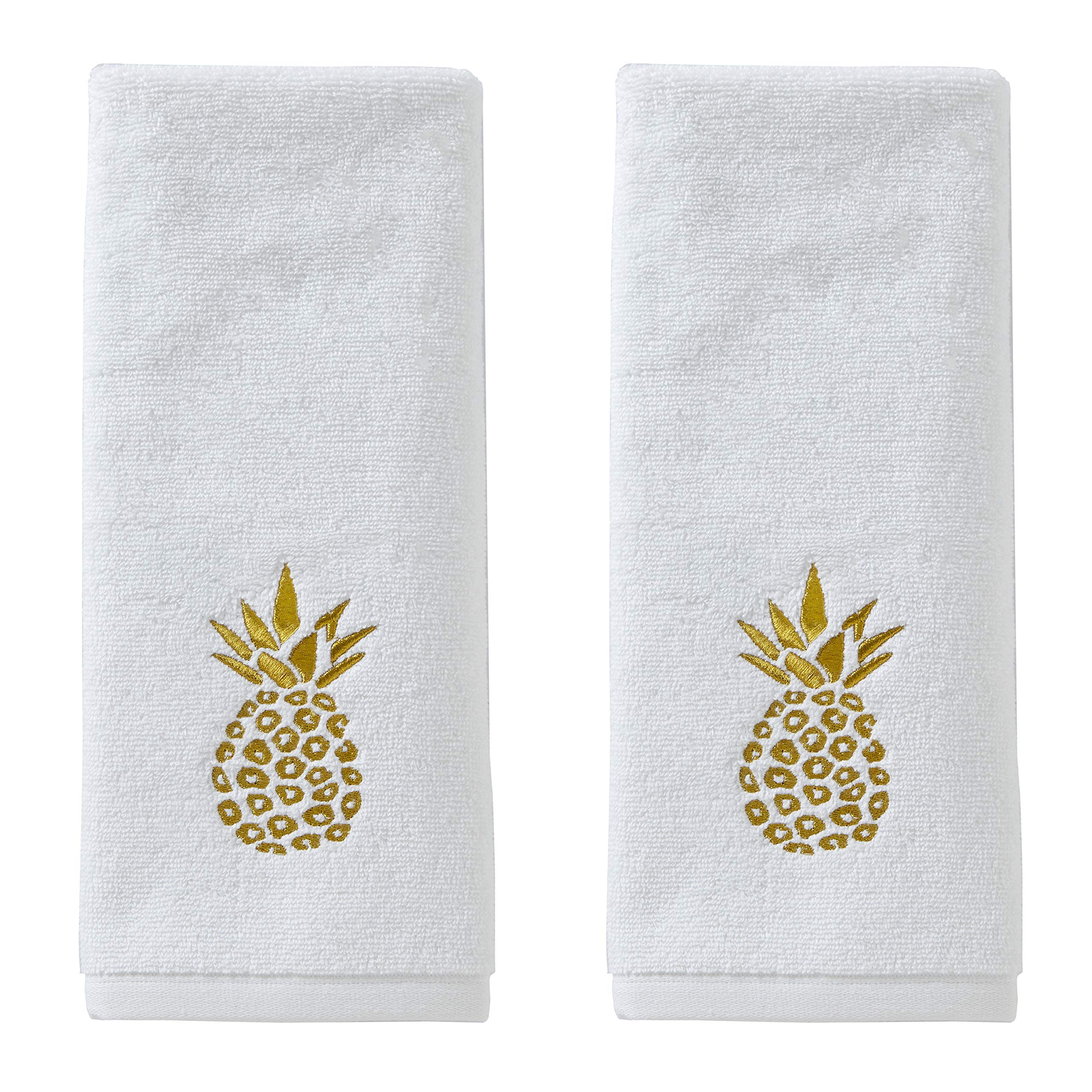 Skl Home By Saturday Knight Ltd. Gilded Pineapple Hand Towel (2-Pack), White, Small