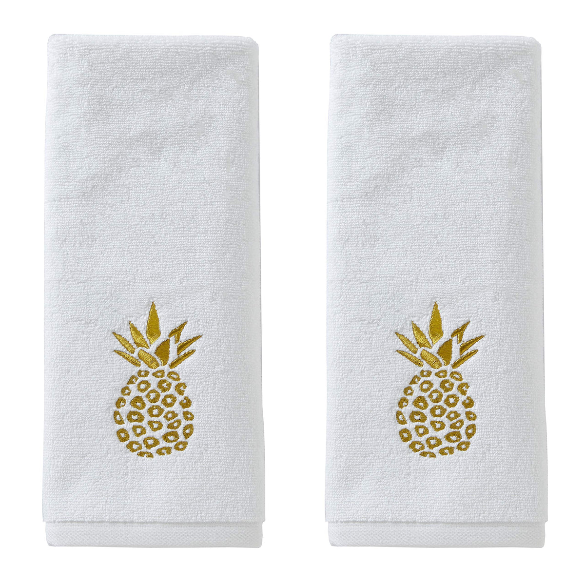 Skl Home By Saturday Knight Ltd. Gilded Pineapple Hand Towel (2-Pack), White, Small